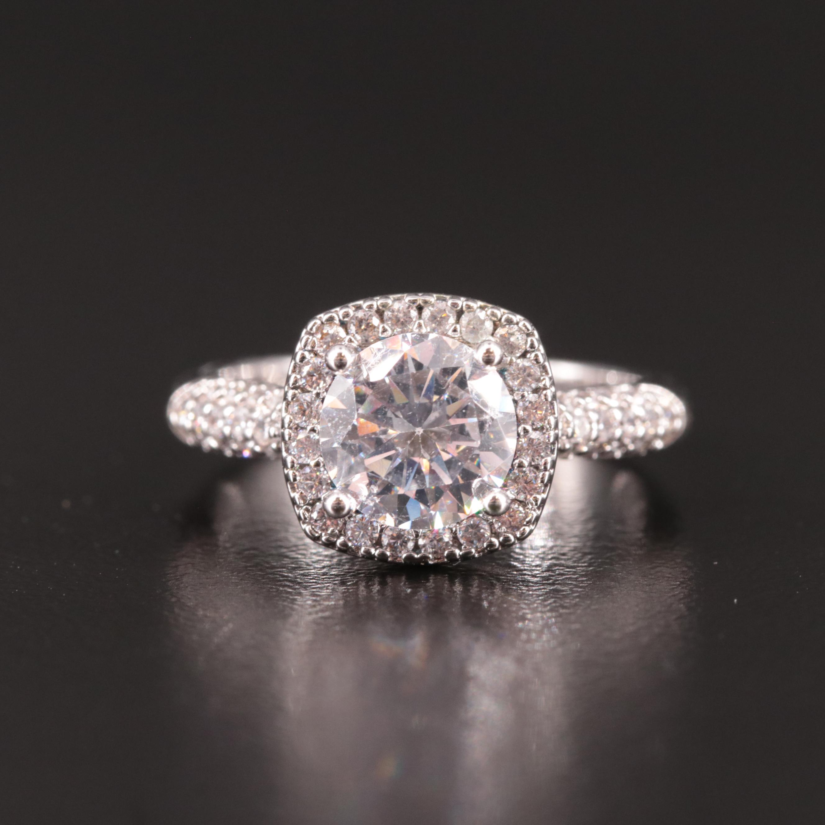 Cubic Zirconia Halo Ring