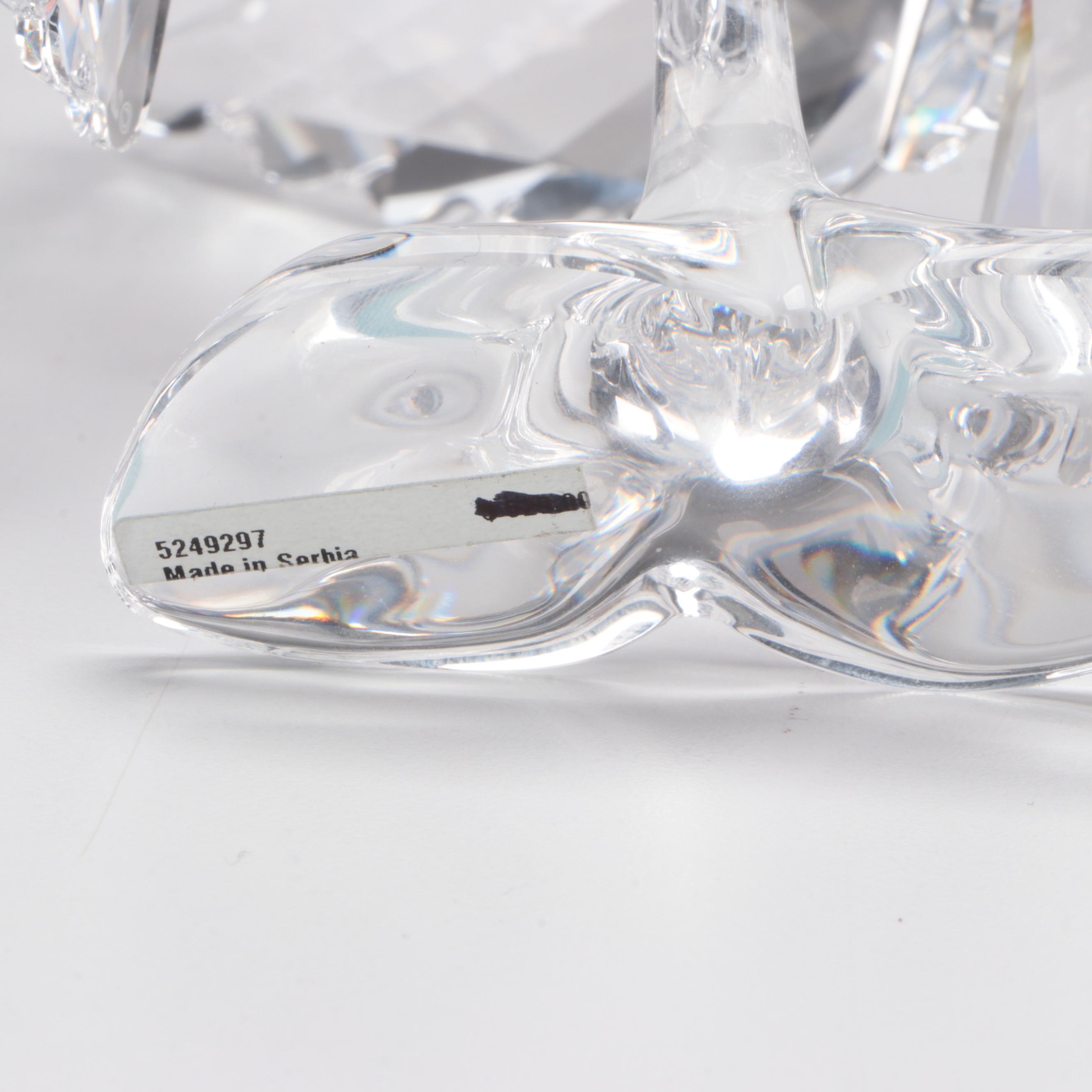 Swarovski "Turtledoves" and "Orchids" Crystal Figurines