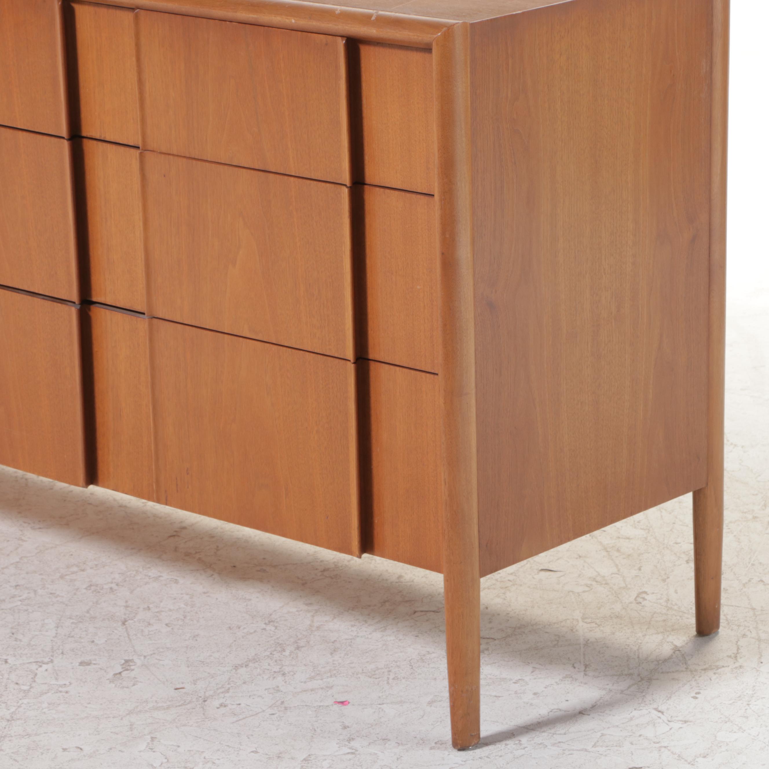Drexel "Parallel" Mid Century Modern Walnut Nine-Drawer Chest