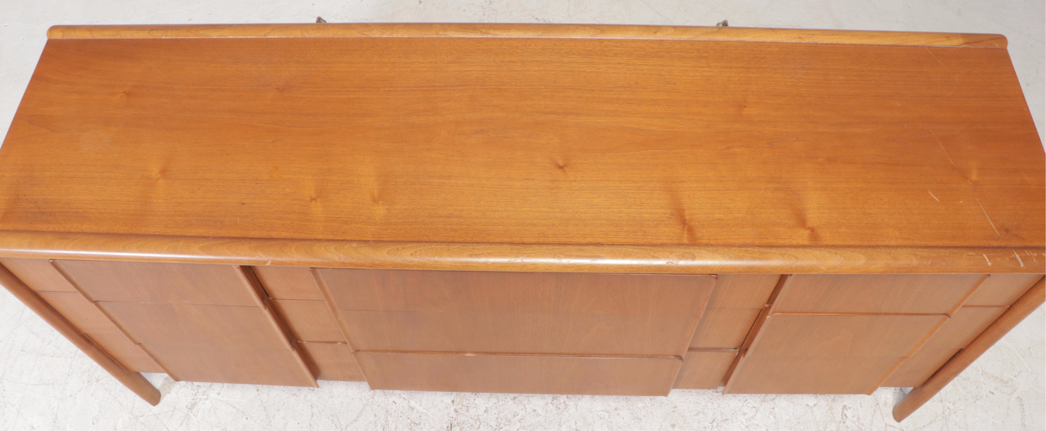 Drexel "Parallel" Mid Century Modern Walnut Nine-Drawer Chest