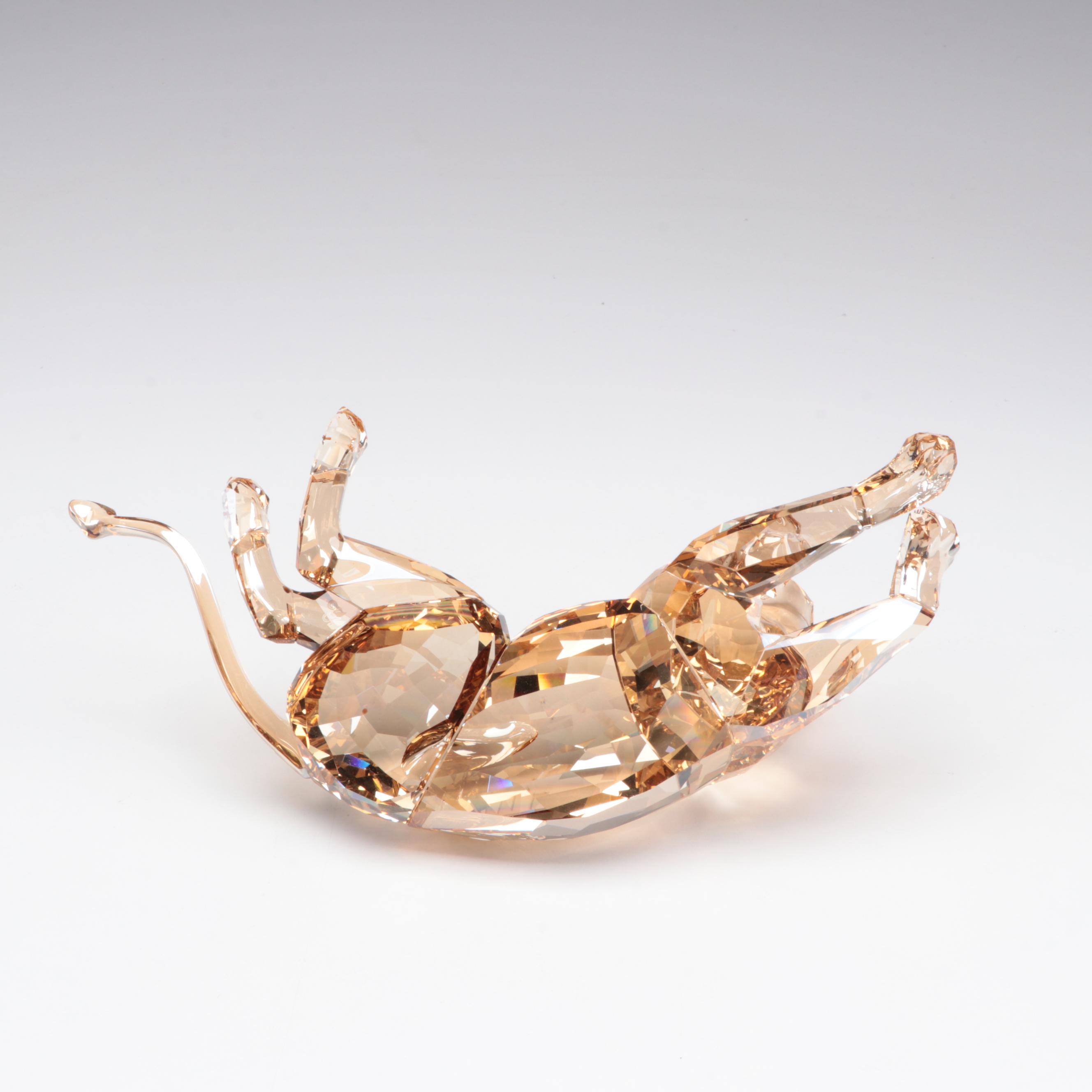 Swarovski "Lion Akili," "Lion Mother," and "Lion Cub" Crystal Figurines