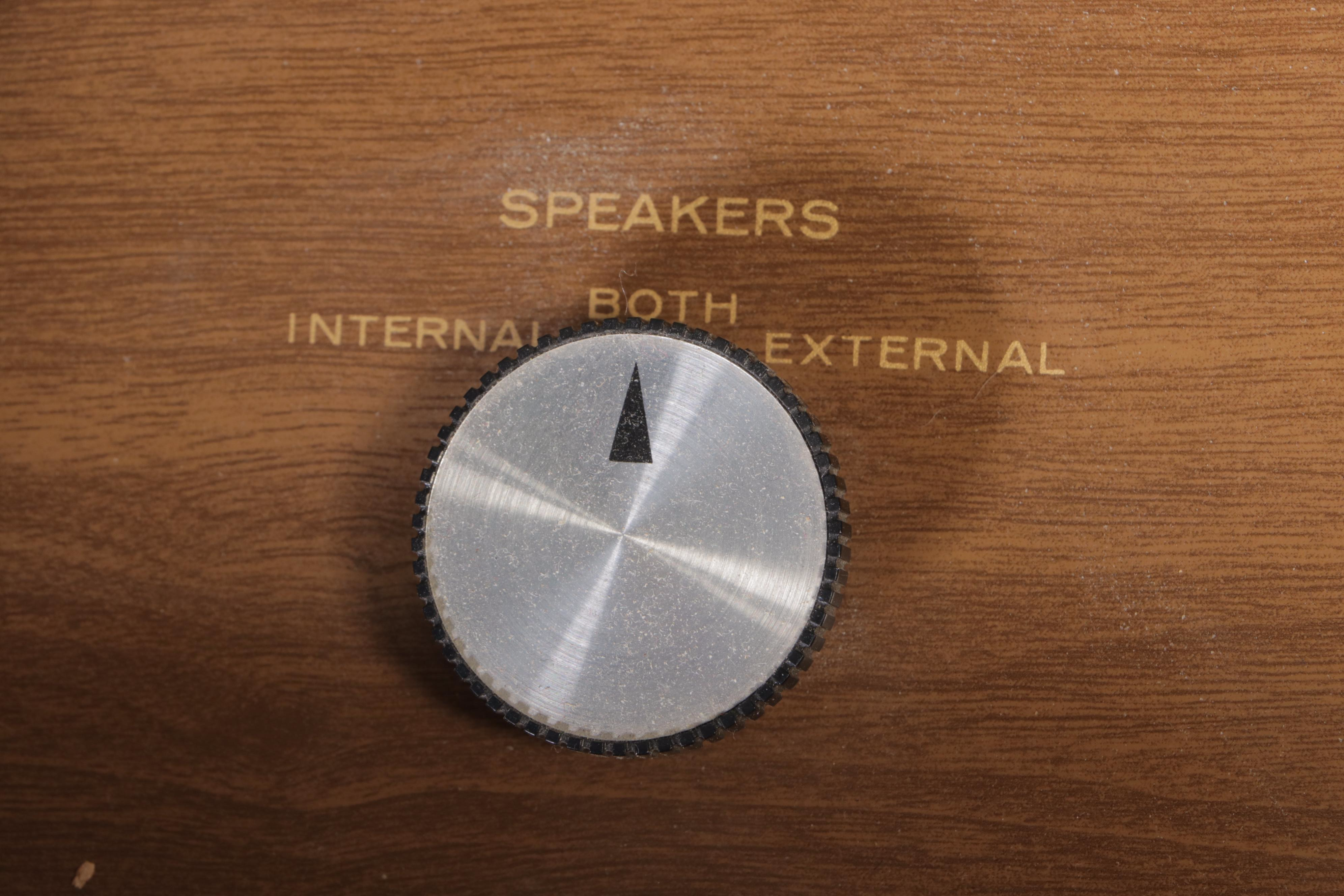 Magnavox Pecan Turntable Console Combination Stereo Cabinet, Mid-20th Century