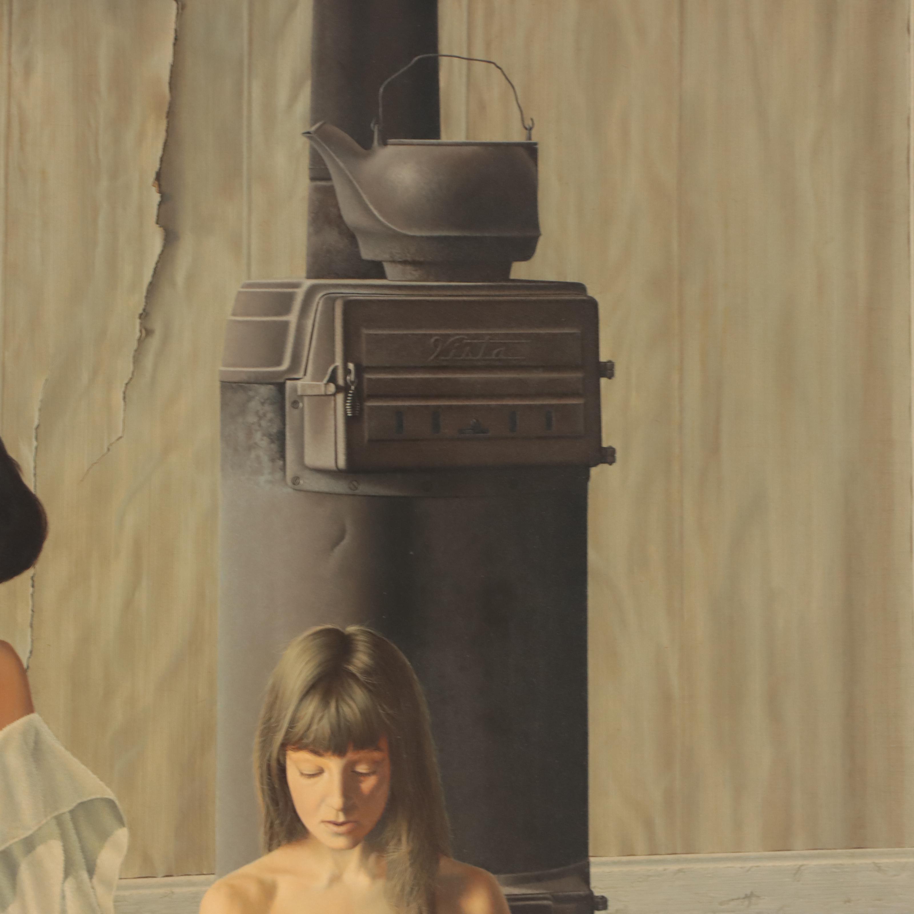 Joseph Manning Tempera Painting "Country Bath"