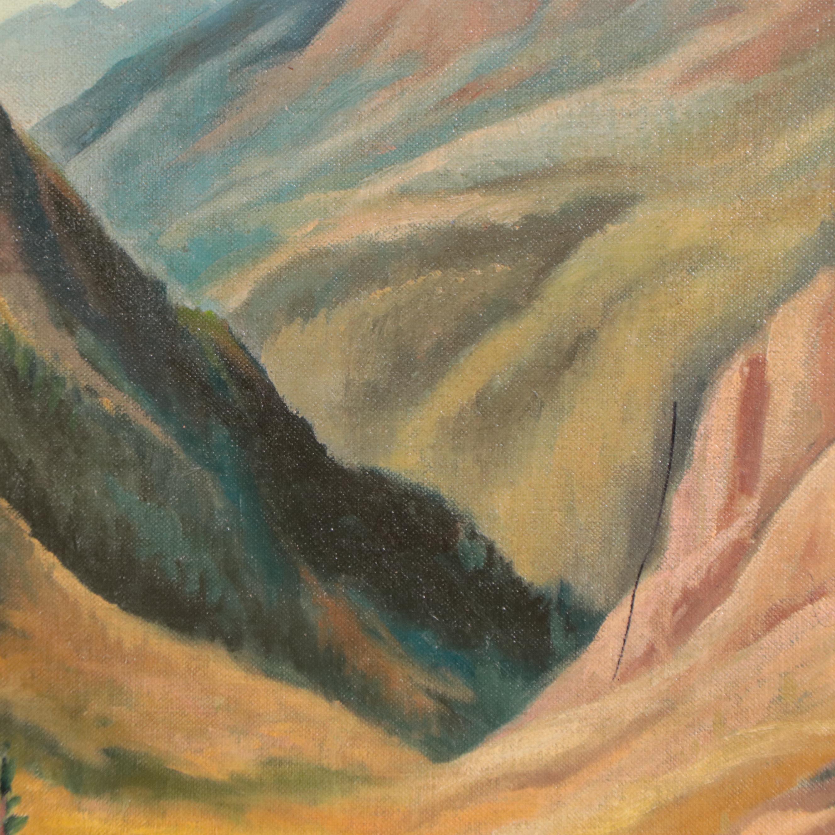 Dan Burne Jones Wilderness Landscape Oil Painting, 1956