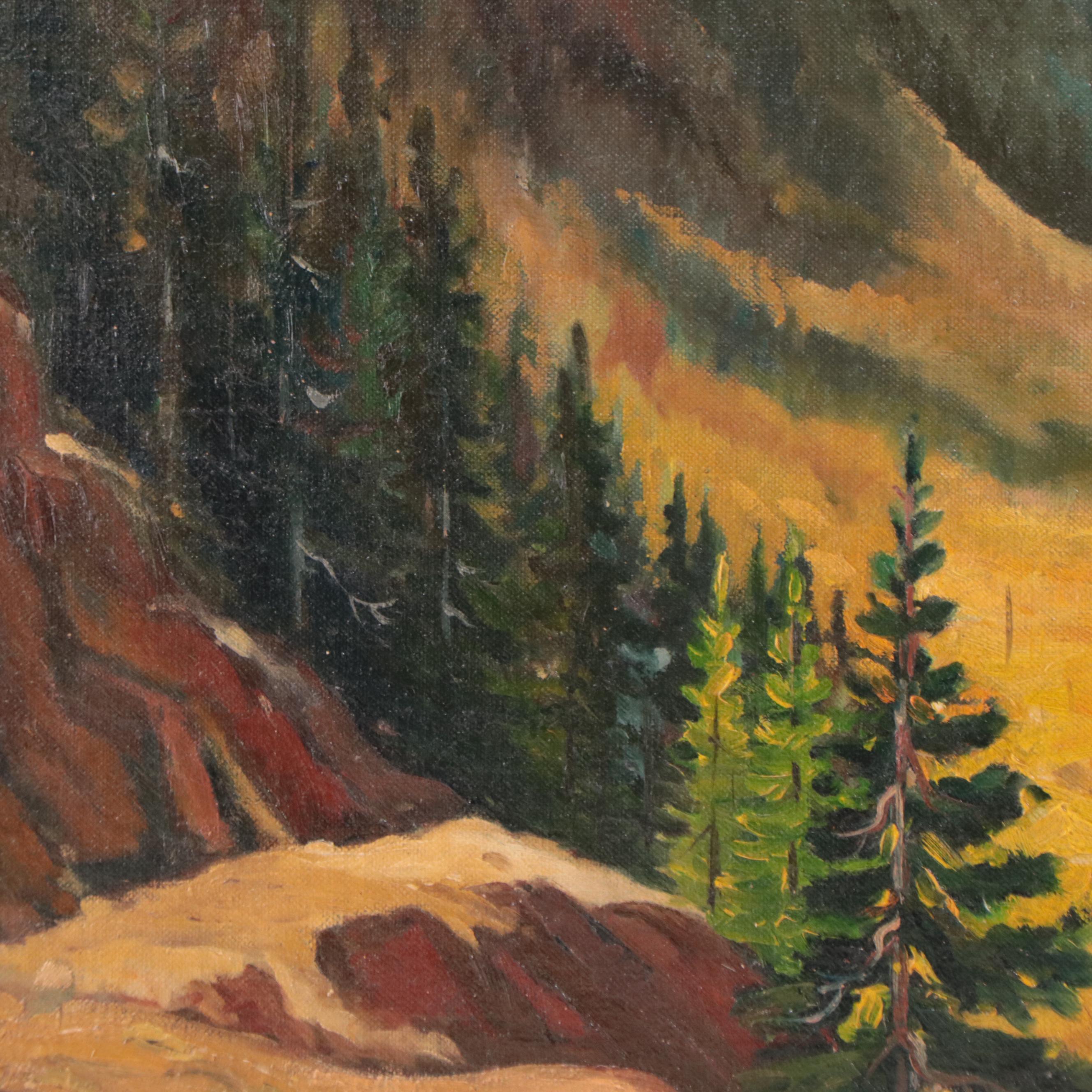 Dan Burne Jones Wilderness Landscape Oil Painting, 1956