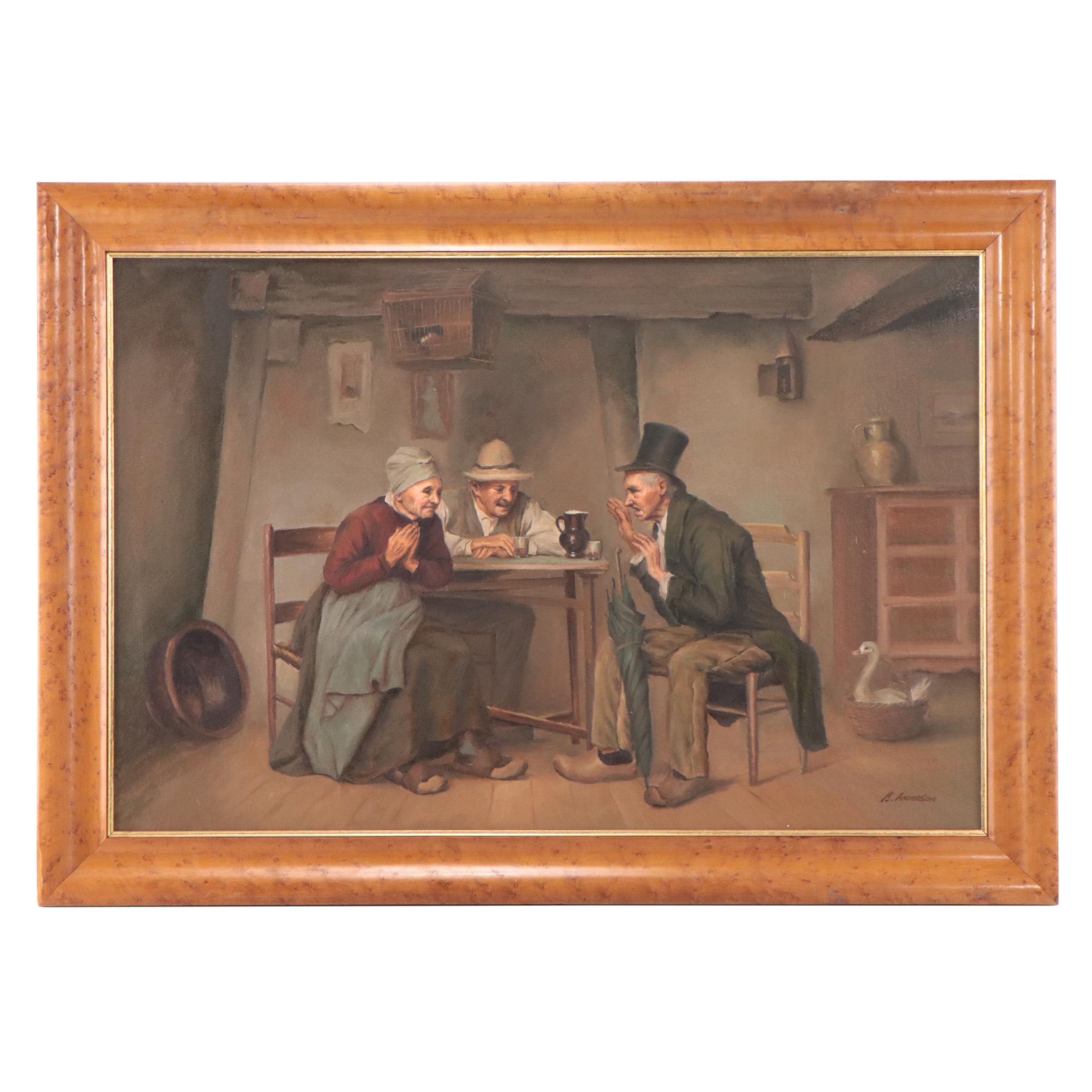 Bryan Anderson Genre Scene Oil Painting "Telling The Story"