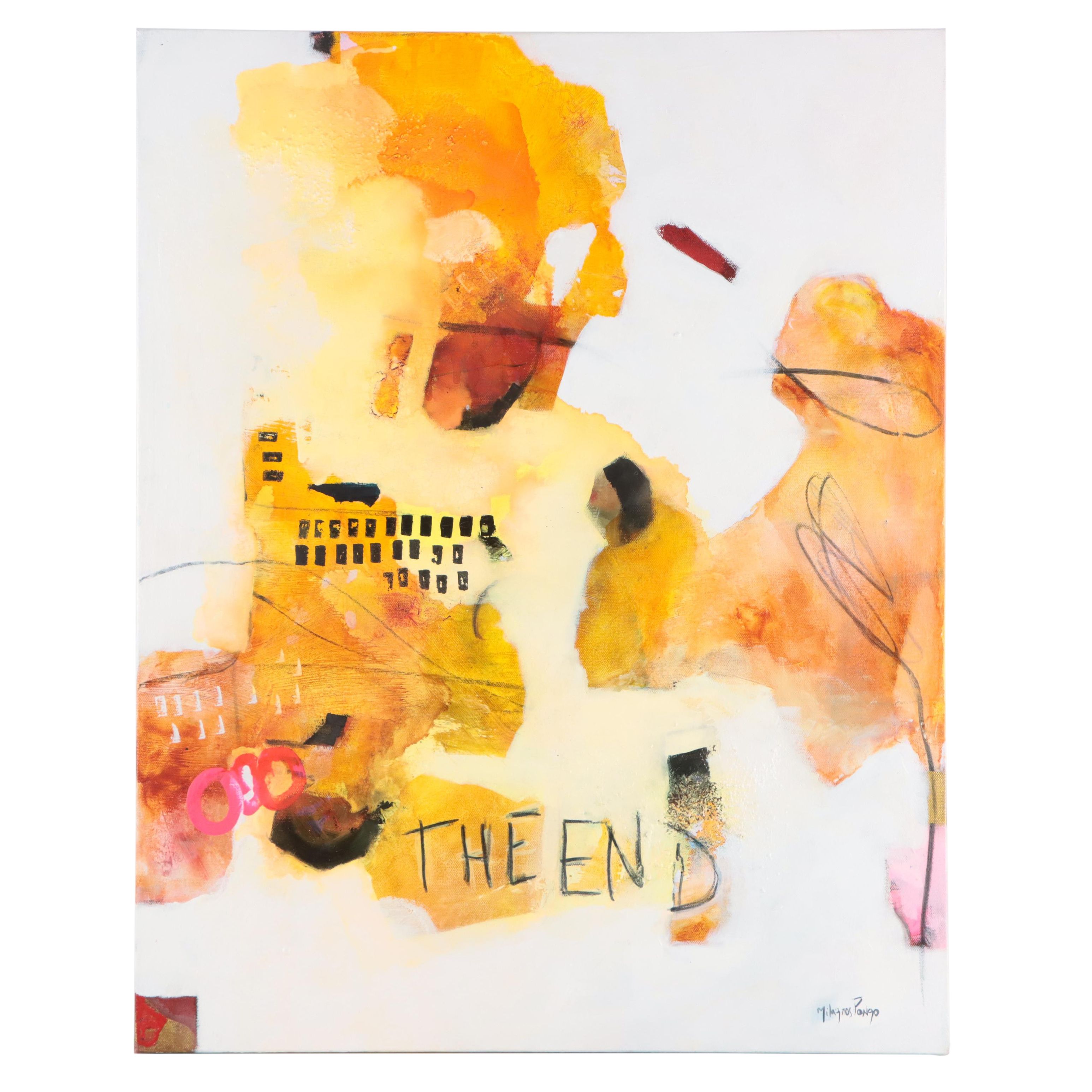 Milagros Pongo Abstract Mixed Media Painting "My Way," 21st Century