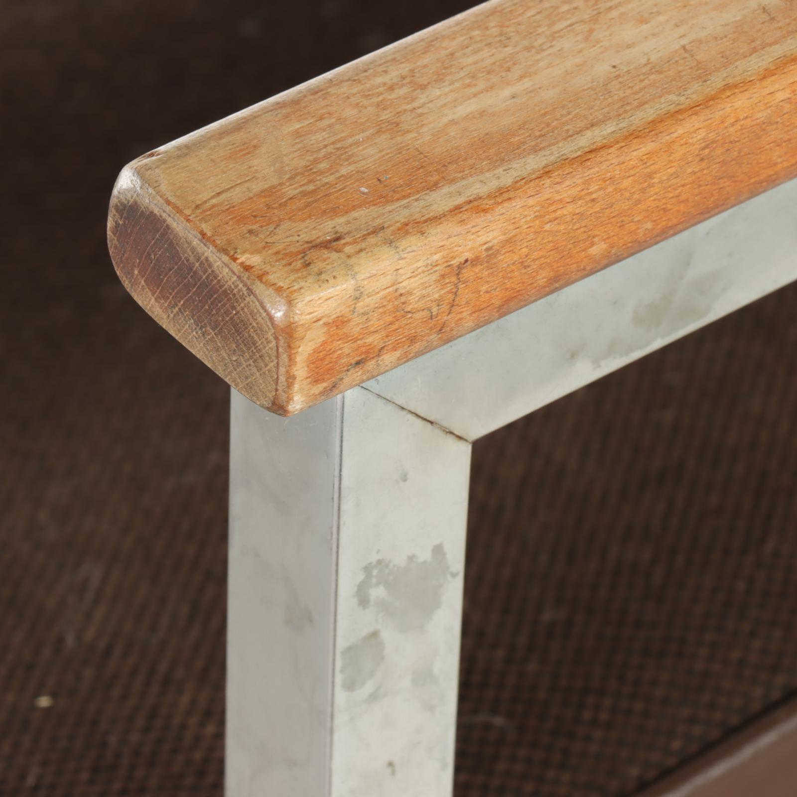 Four Modernist Chromed Steel and Beech Armchairs, Late 20th Century