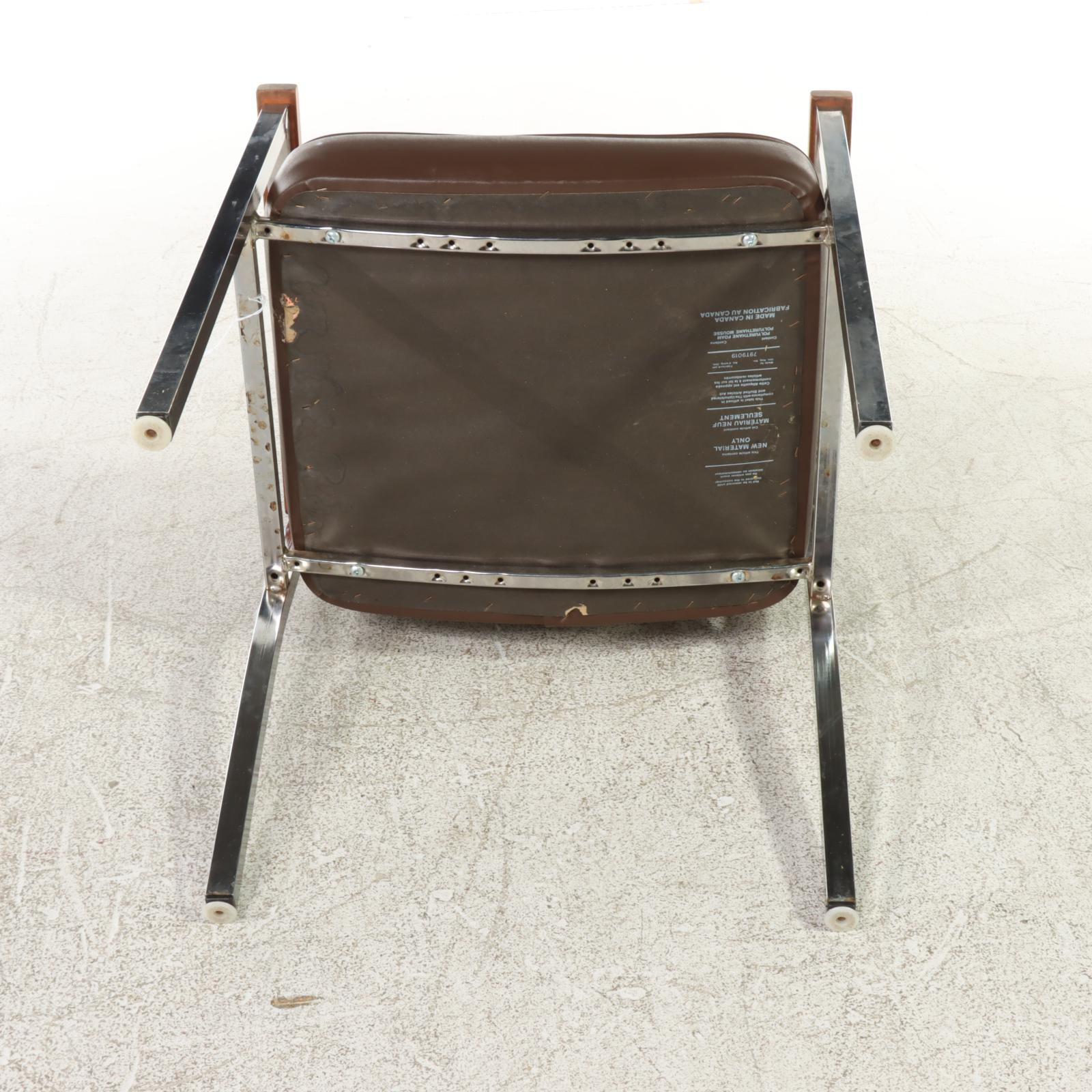 Four Modernist Chromed Steel and Beech Armchairs, Late 20th Century