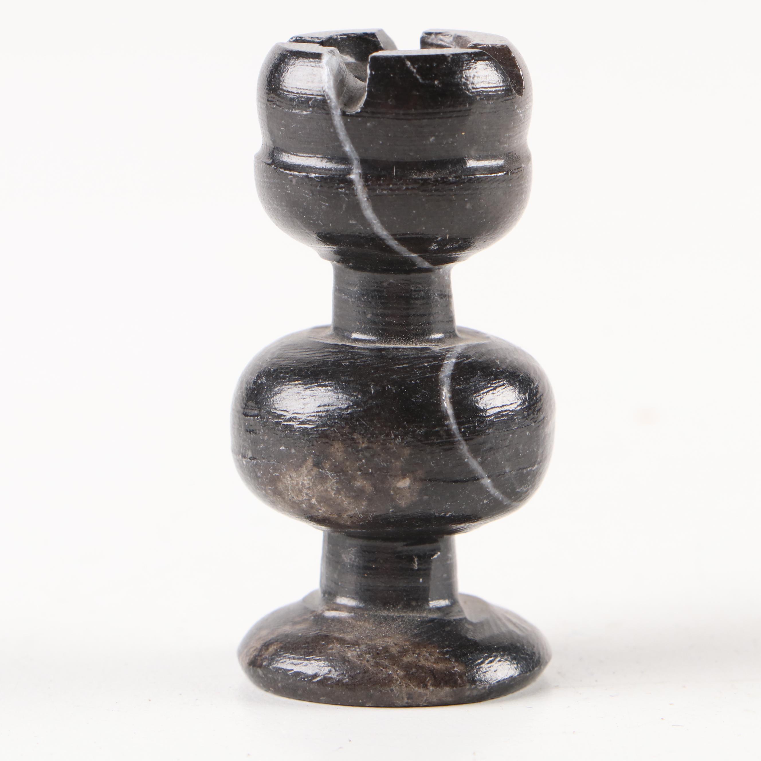 Pink Marble and Agate Chess Board with Carved Stone Pieces