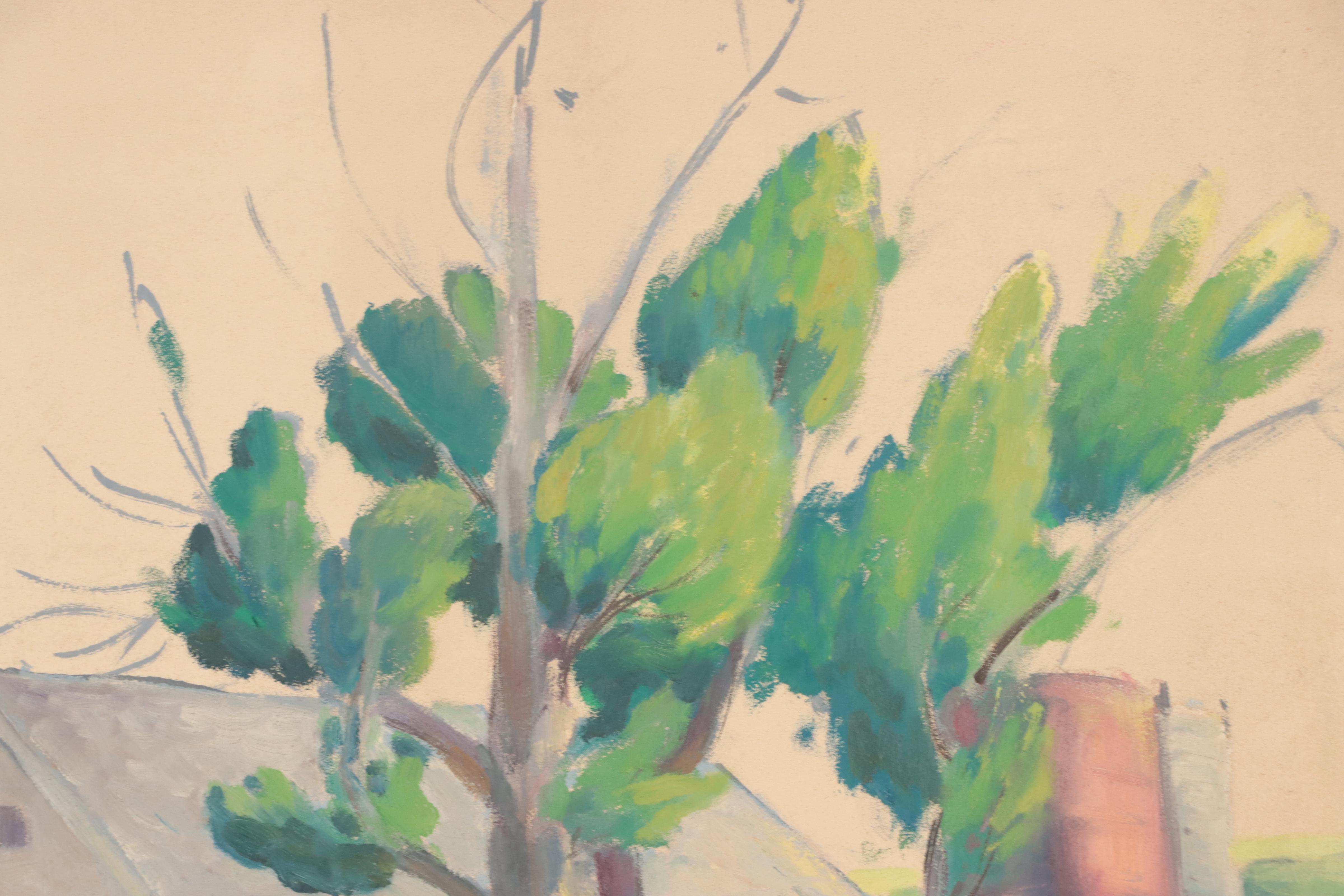 Regionalist Farm Landscape Oil Painting, Circa 1940