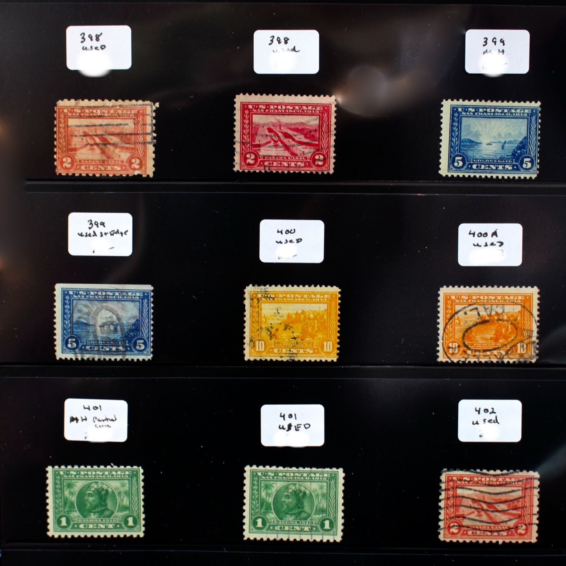 Fifteen Pan-Pacific Exposition Postage Stamps