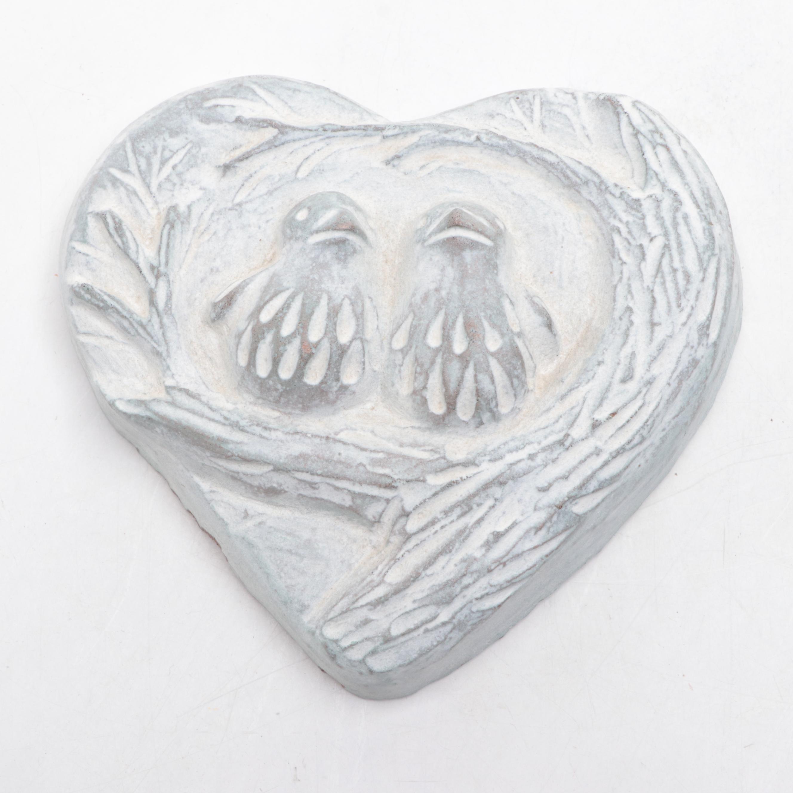 Isabel Bloom Painted Concrete Figurines with Cobalt Glass Vases