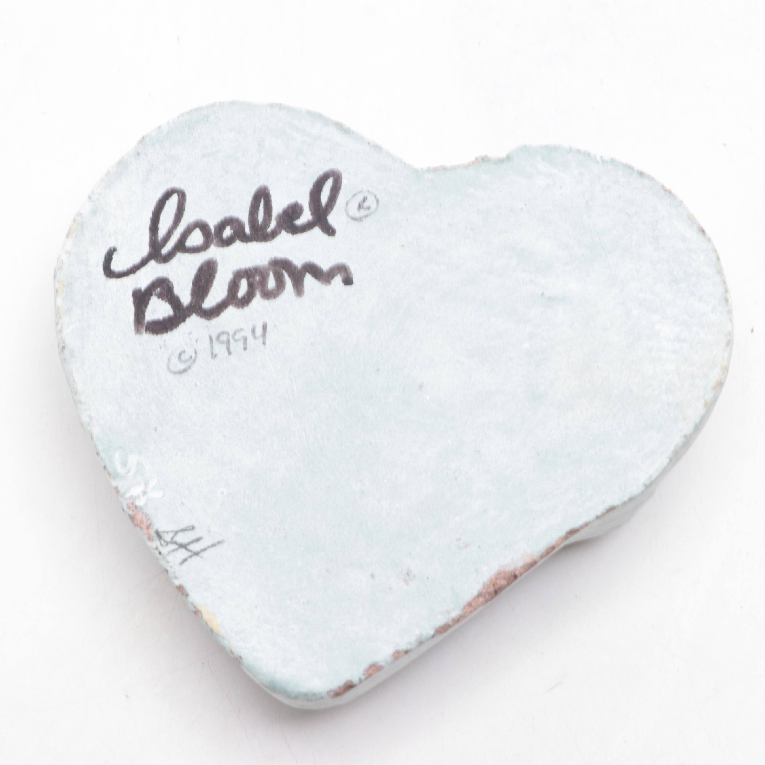 Isabel Bloom Painted Concrete Figurines with Cobalt Glass Vases