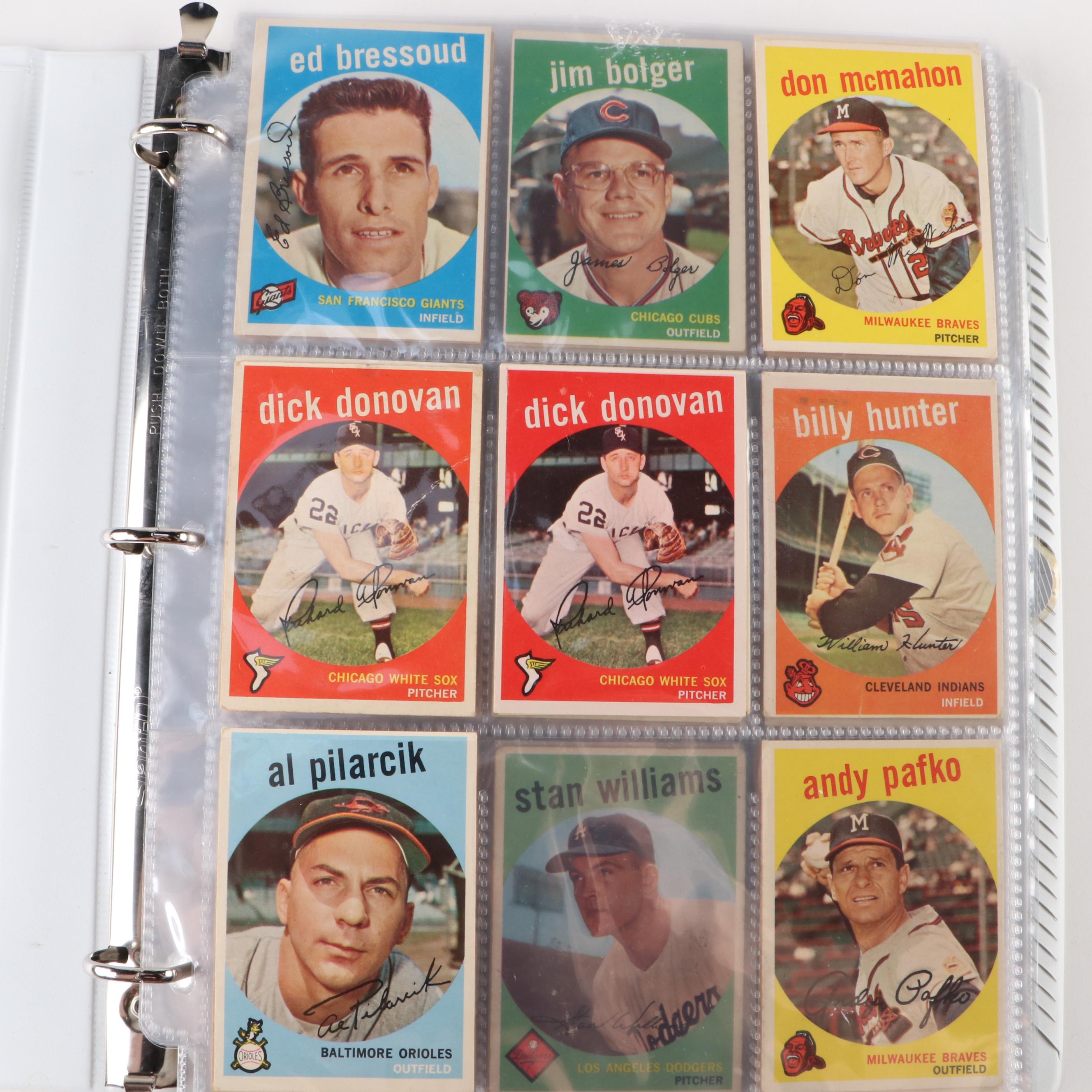 1959 Topps Baseball Cards with Stan Williams, Brooks Robinson, and More