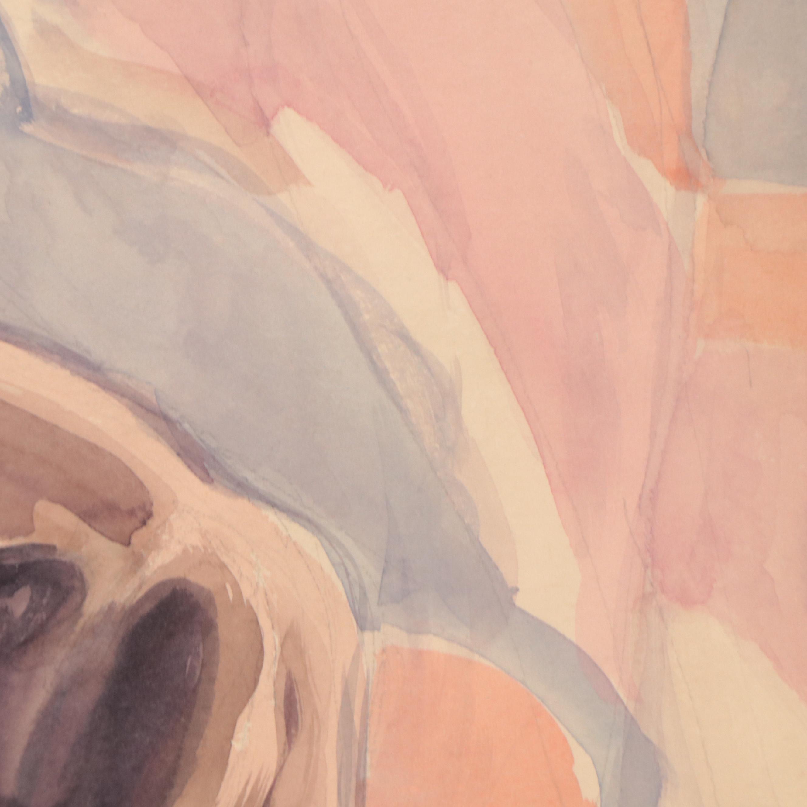 Dan Burne Jones Watercolor Painting Portrait of Robed Man