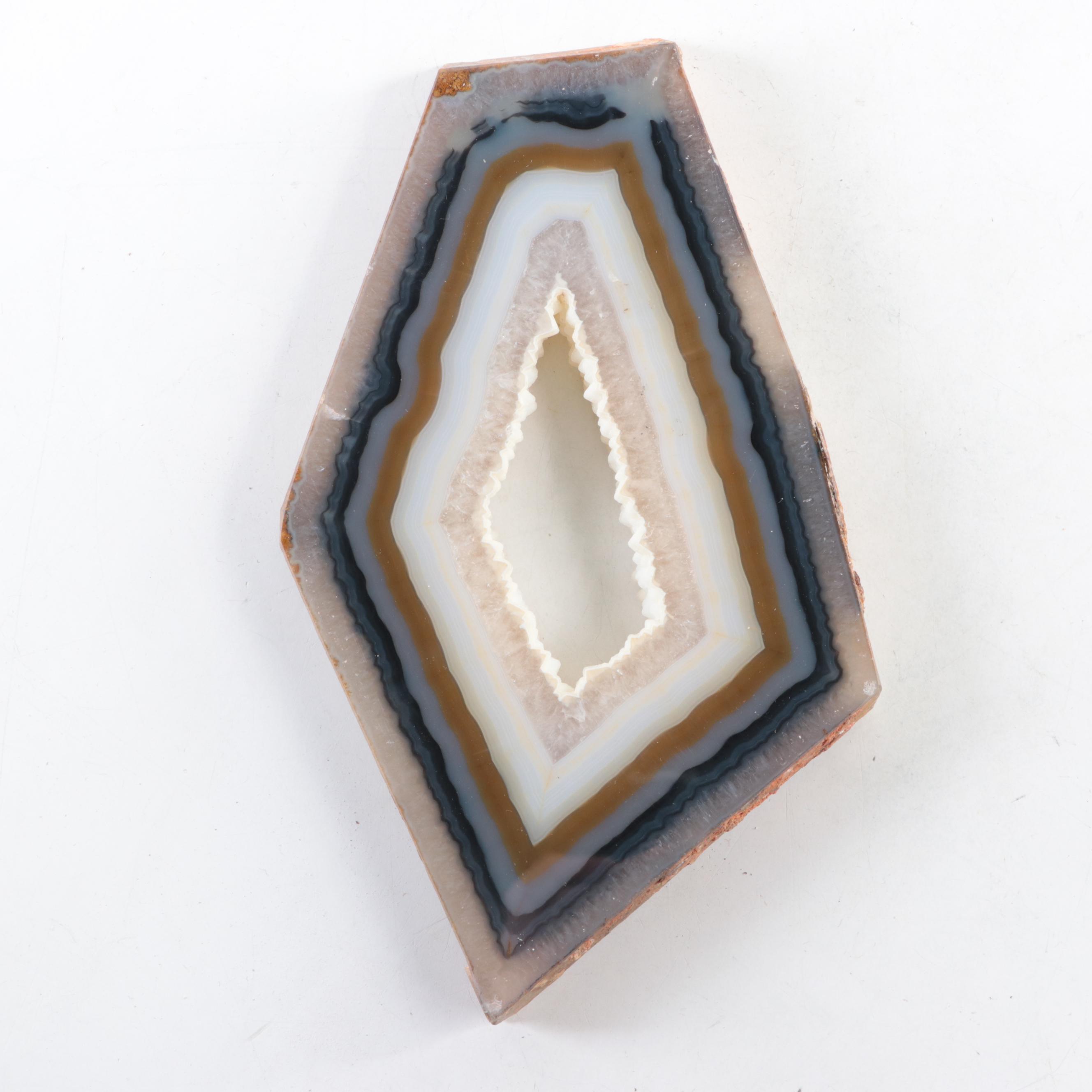 Assembled Sliced Banded Agate Geode Slabs