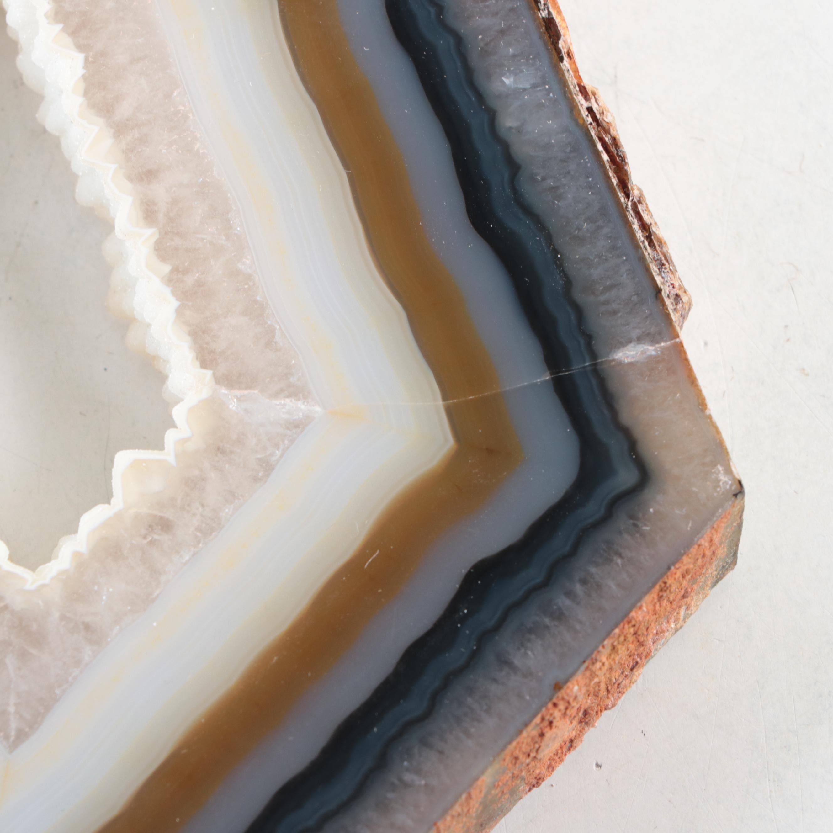 Assembled Sliced Banded Agate Geode Slabs