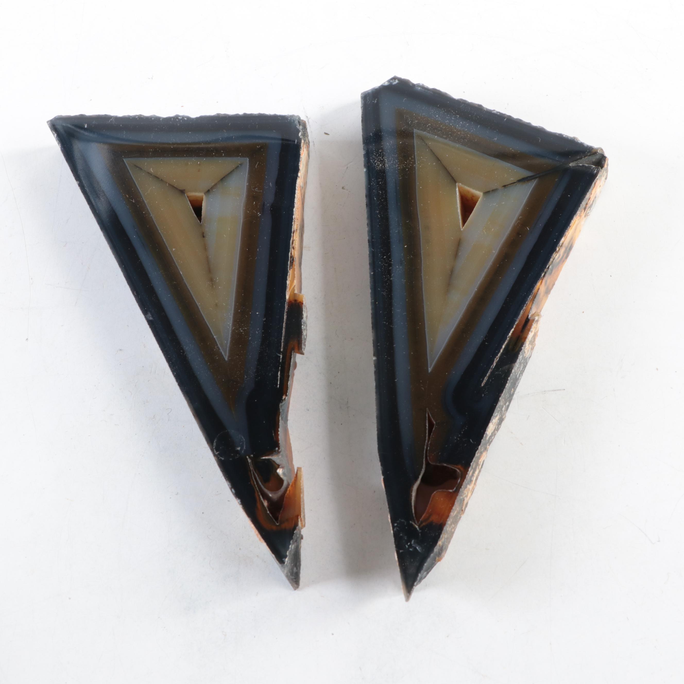 Assembled Sliced Banded Agate Geode Slabs