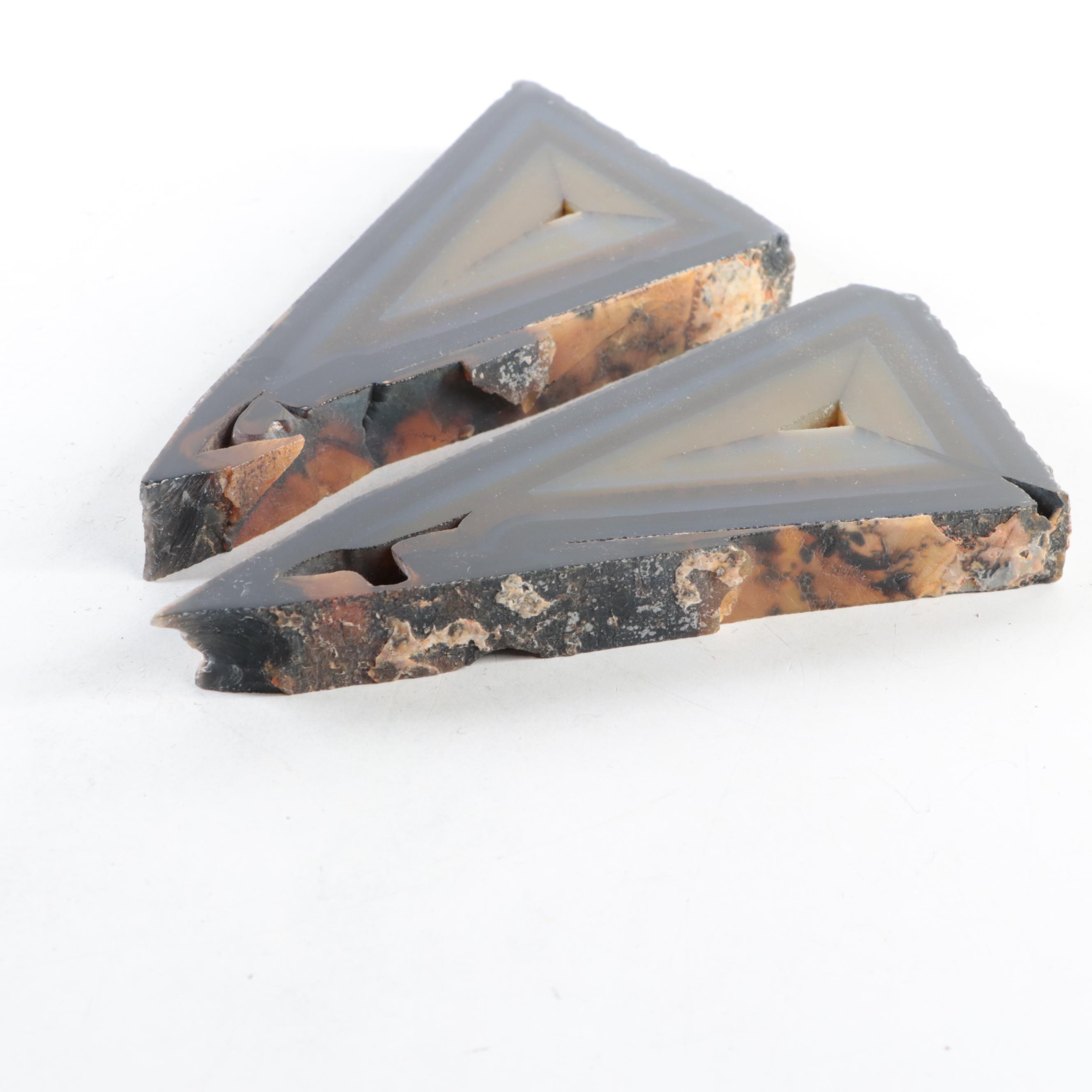 Assembled Sliced Banded Agate Geode Slabs