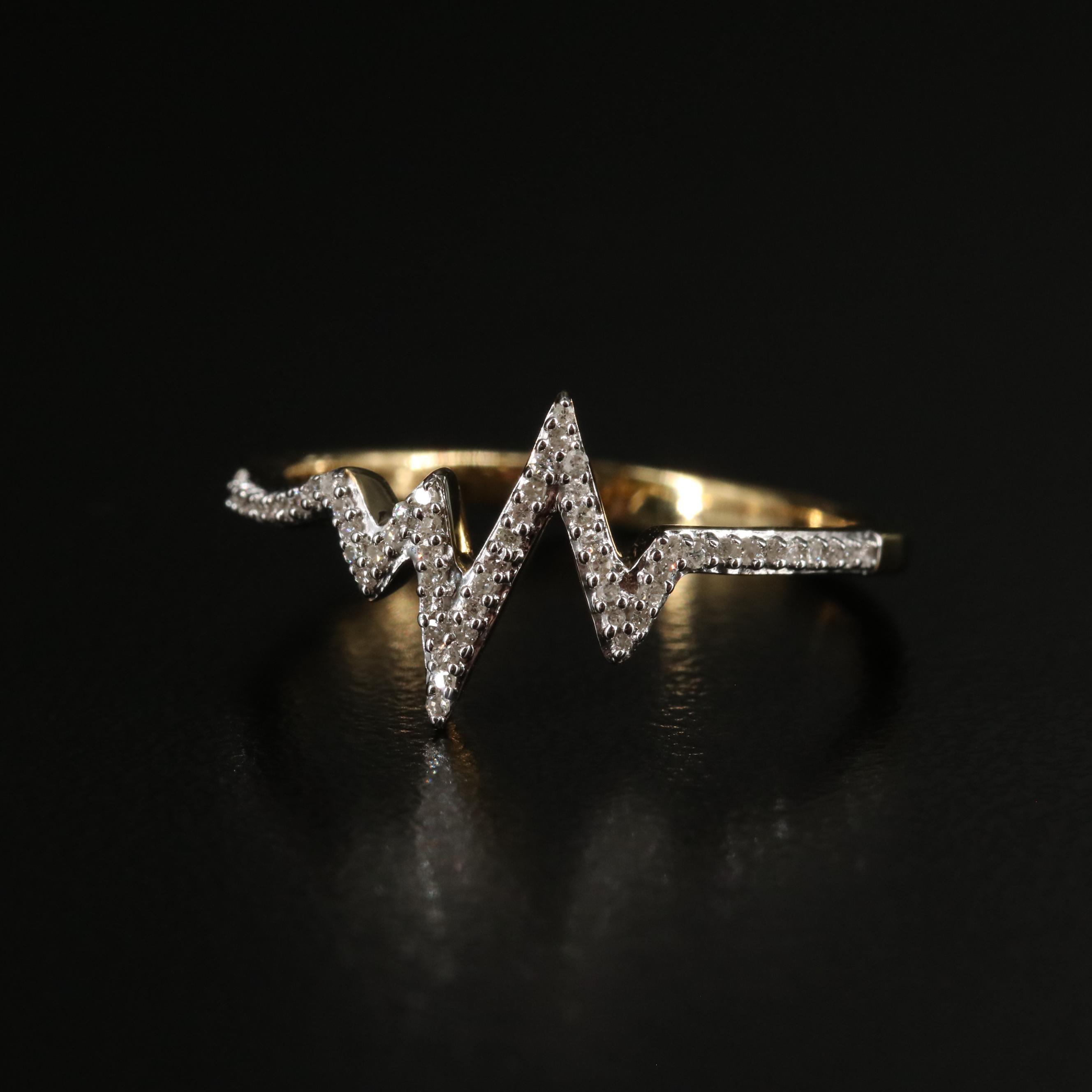 Sterling 0.11 CTW Diamond Pulse Symbol Ring