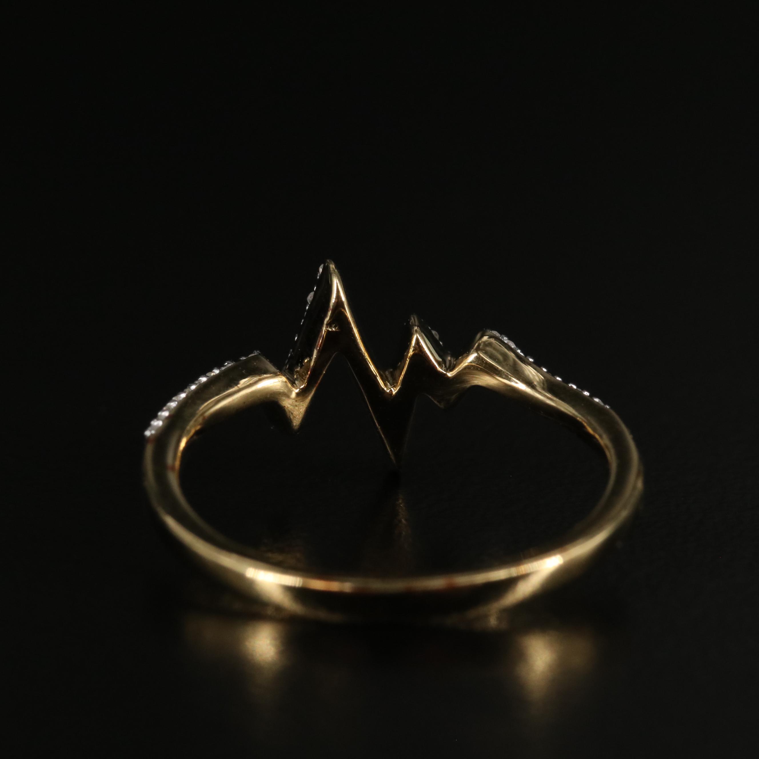Sterling 0.11 CTW Diamond Pulse Symbol Ring