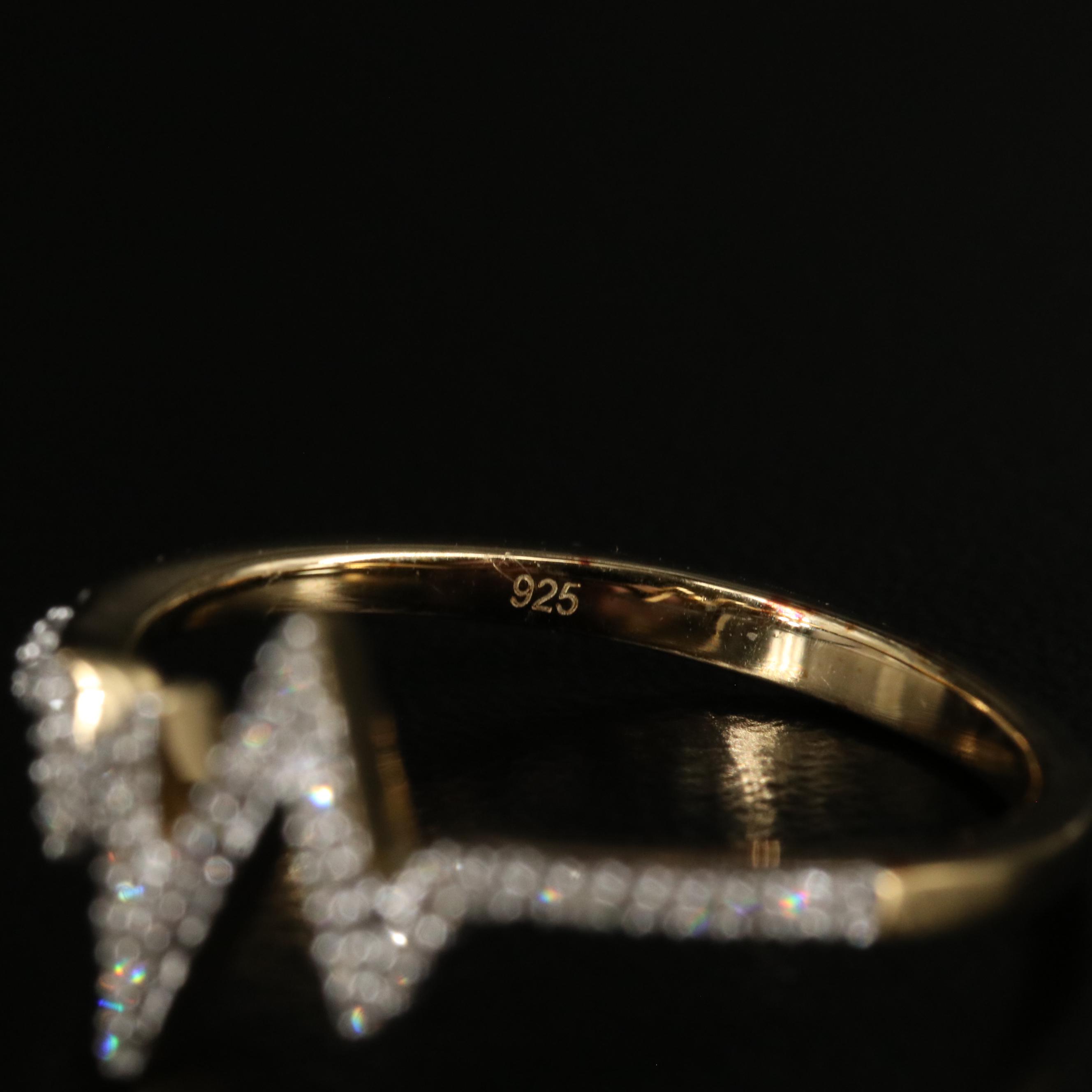 Sterling 0.11 CTW Diamond Pulse Symbol Ring