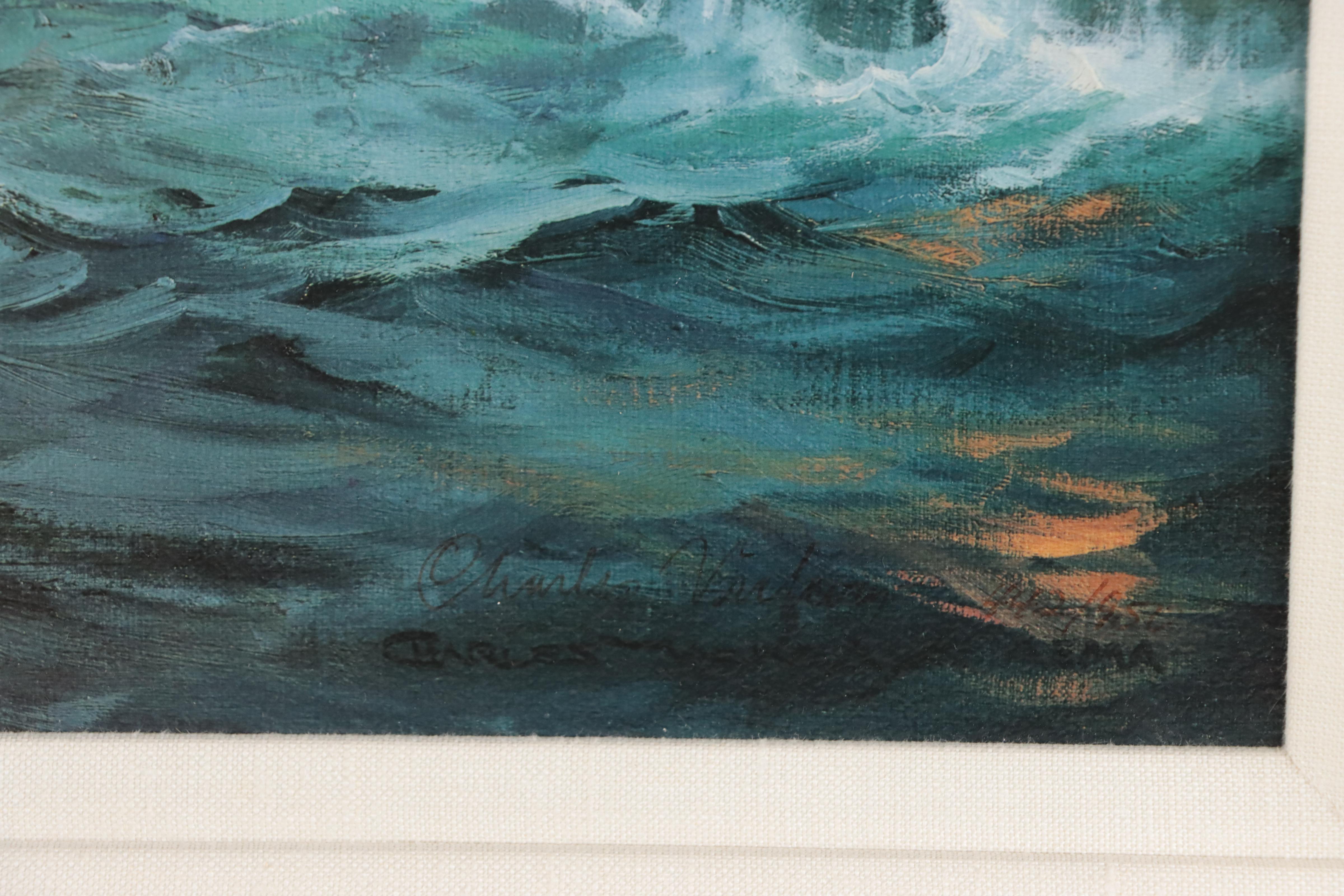 Charles Vickery Naval Scene Offset Lithograph "Storm of Battle"