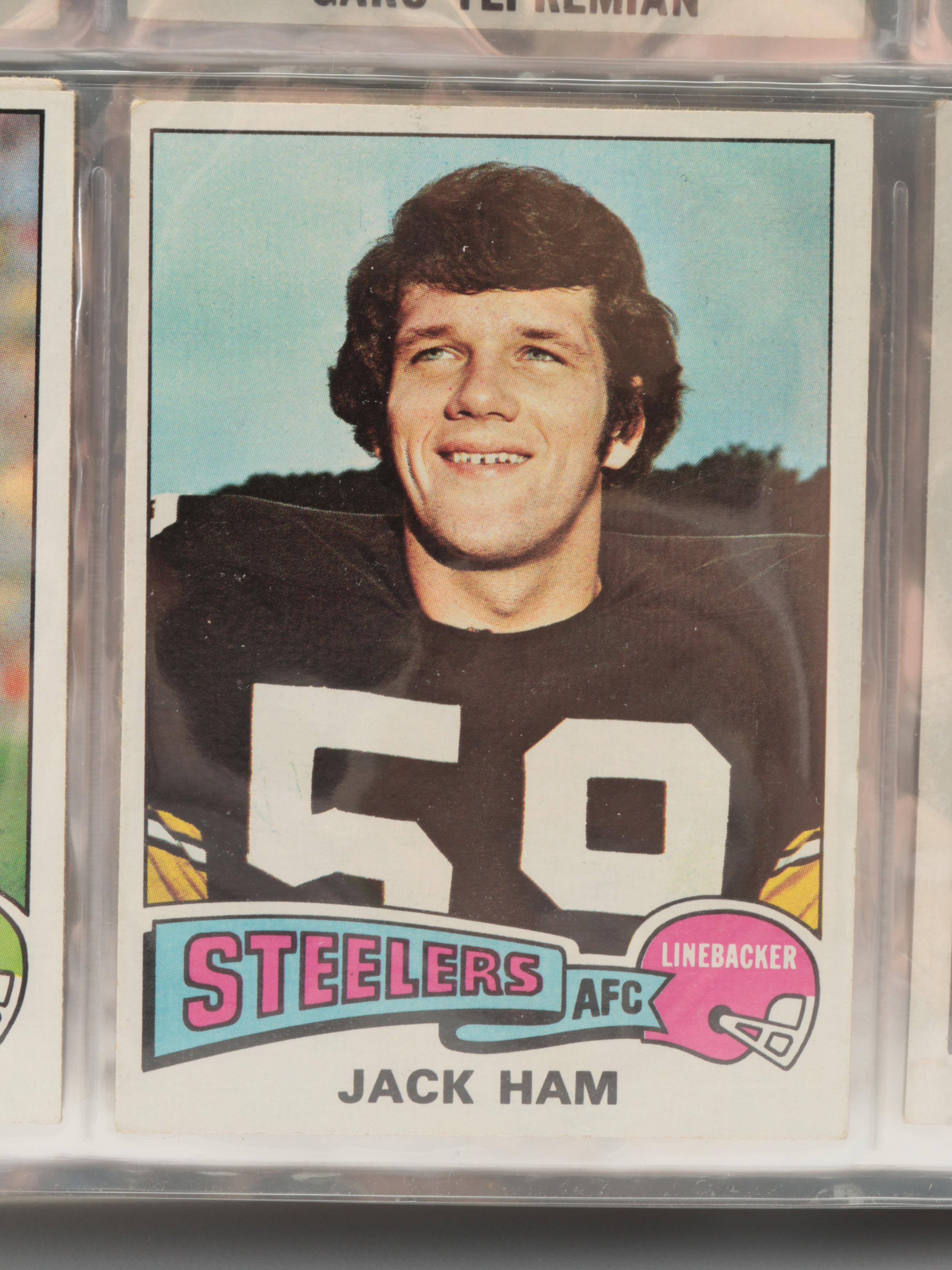 1974 and 1975 Topps Football Cards with Bob Lilly, Lynn Swan, and More