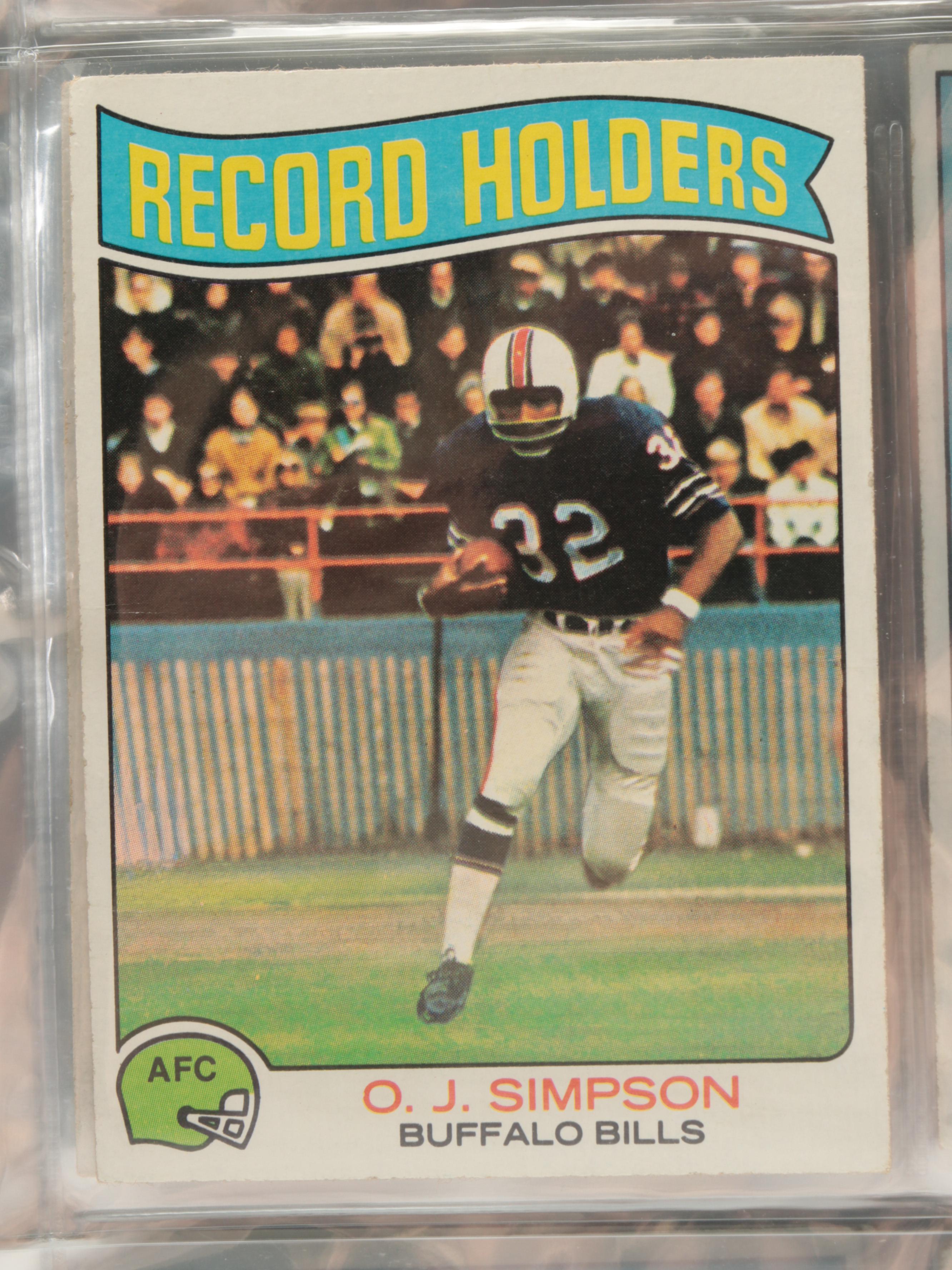 1974 and 1975 Topps Football Cards with Bob Lilly, Lynn Swan, and More
