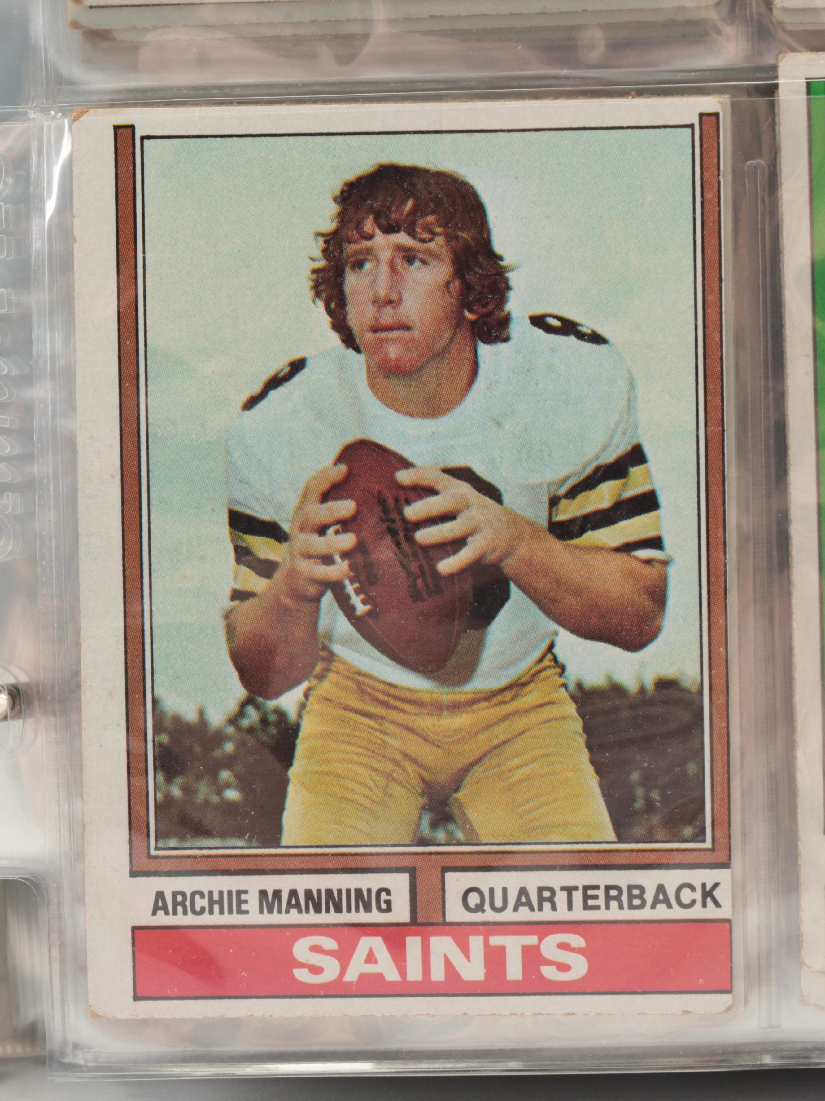 1974 and 1975 Topps Football Cards with Bob Lilly, Lynn Swan, and More