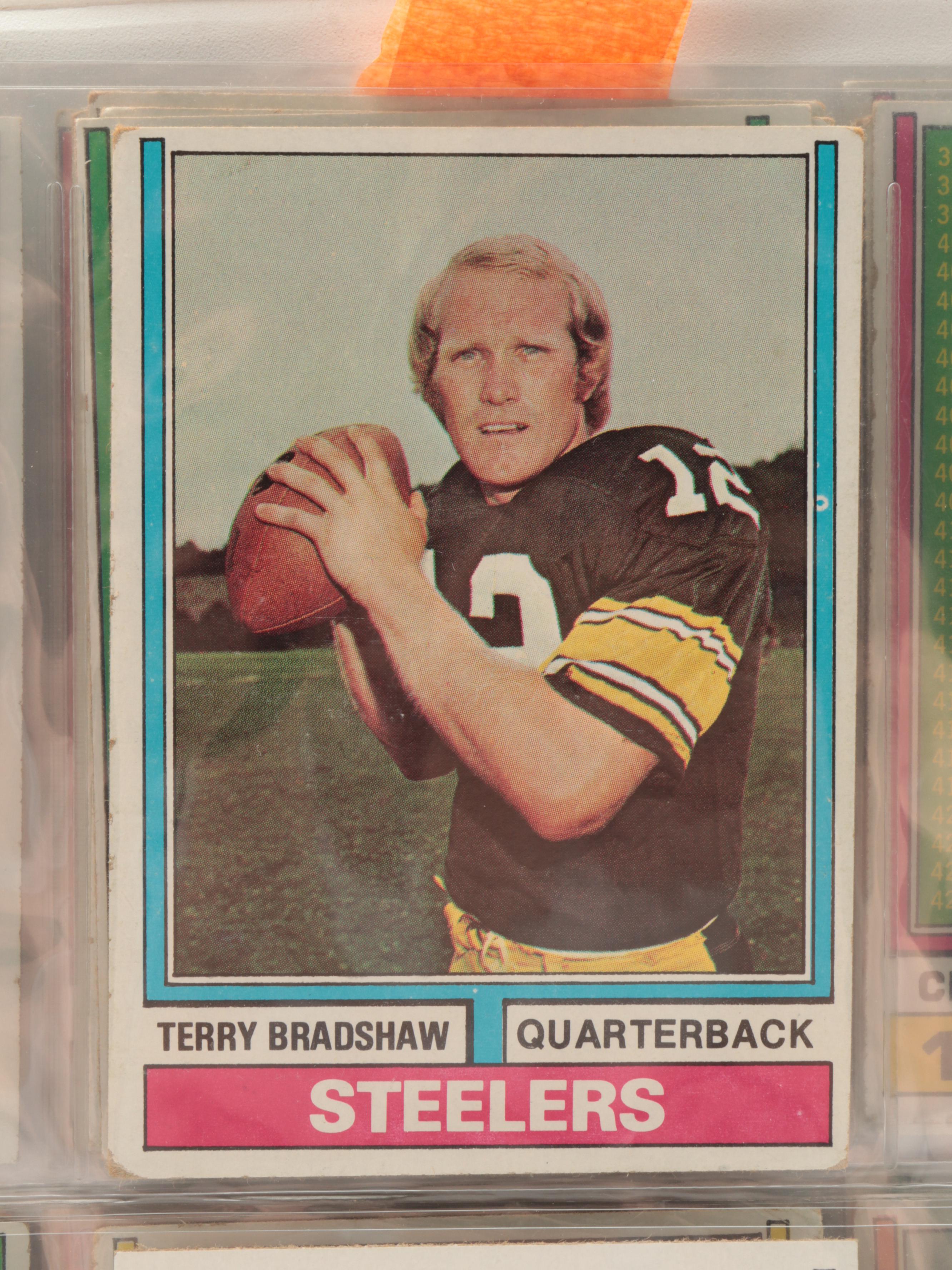 1974 and 1975 Topps Football Cards with Bob Lilly, Lynn Swan, and More