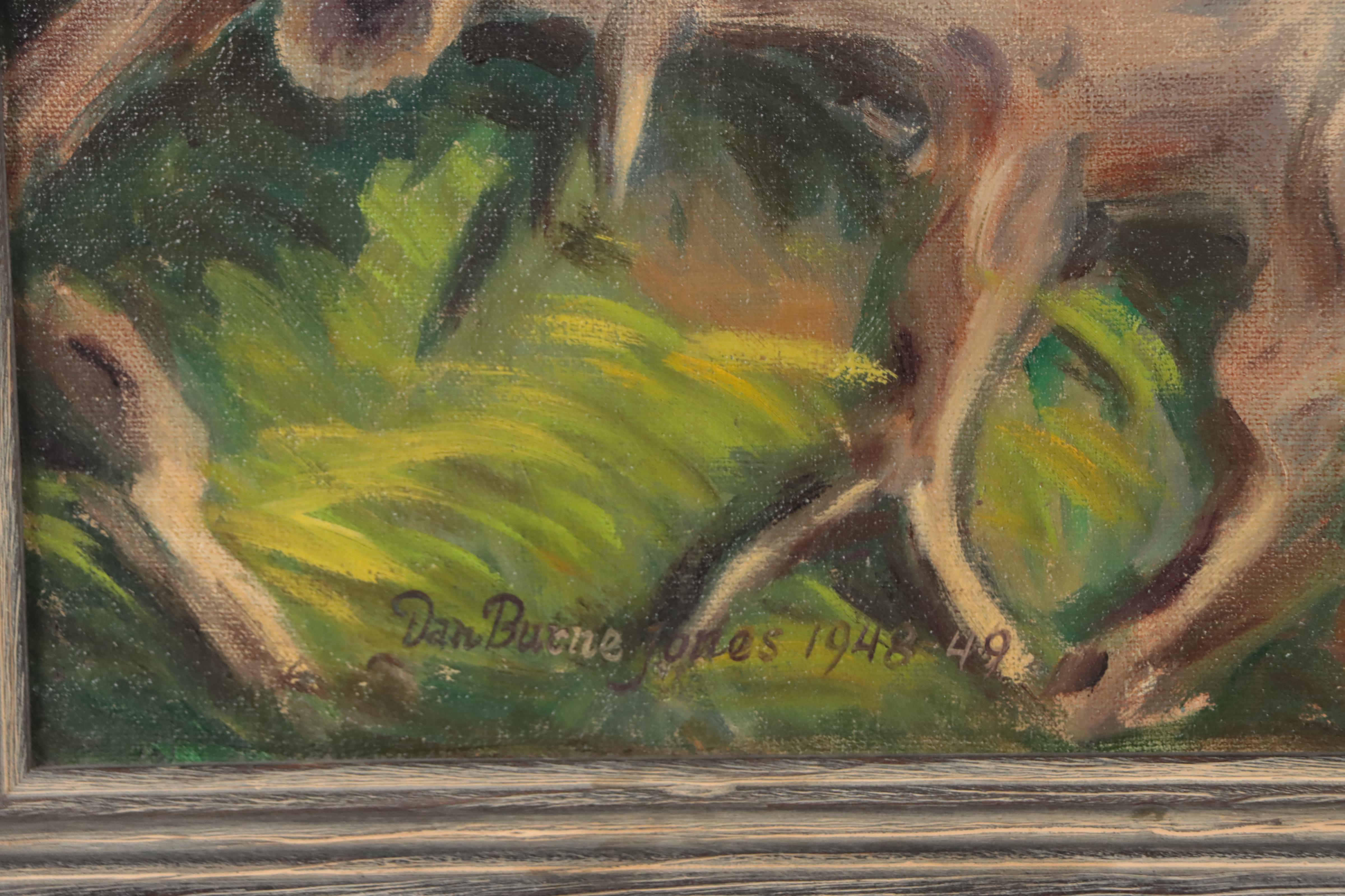 Dan Burne Jones Landscape Oil Painting of Stump, 1949