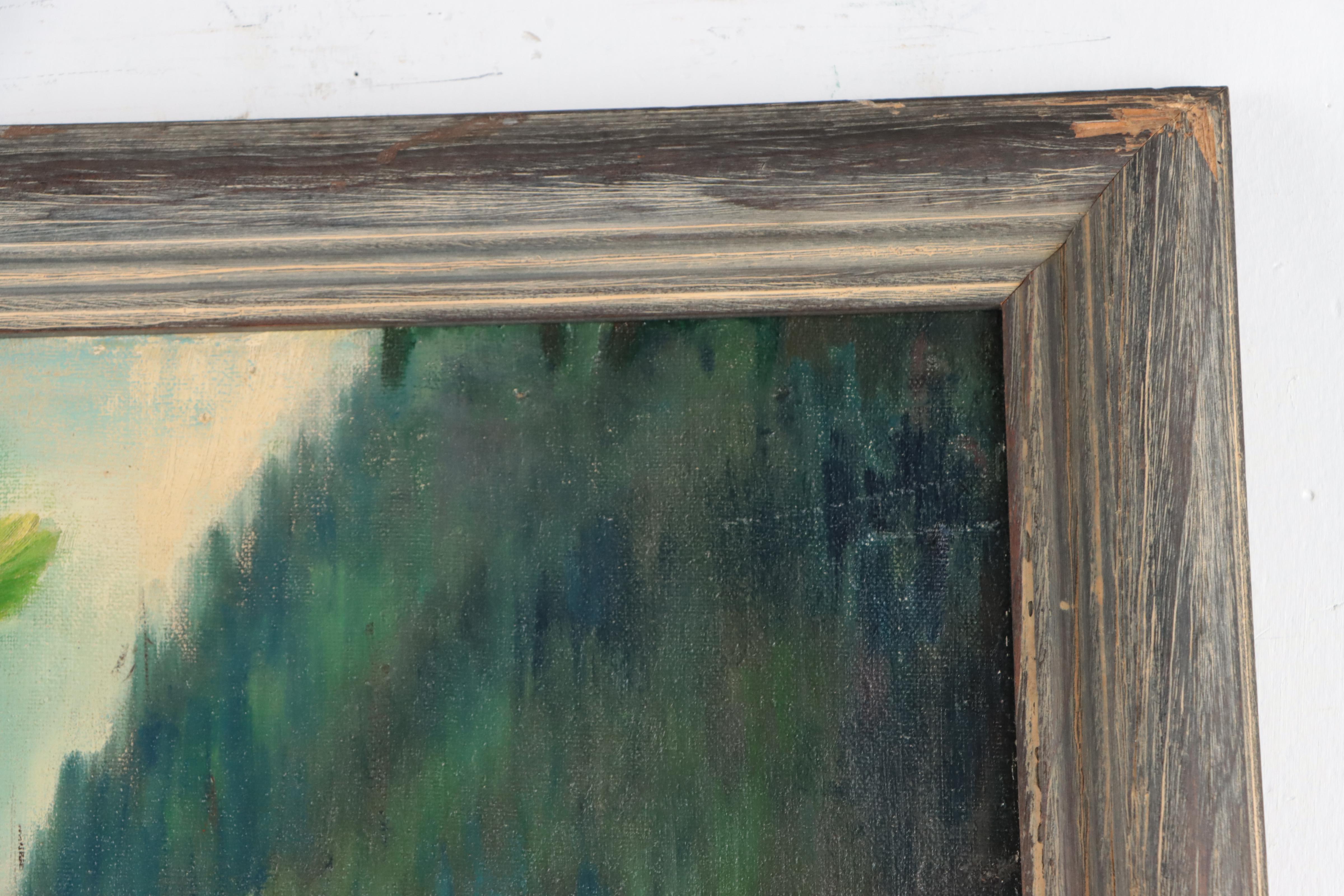 Dan Burne Jones Landscape Oil Painting of Stump, 1949