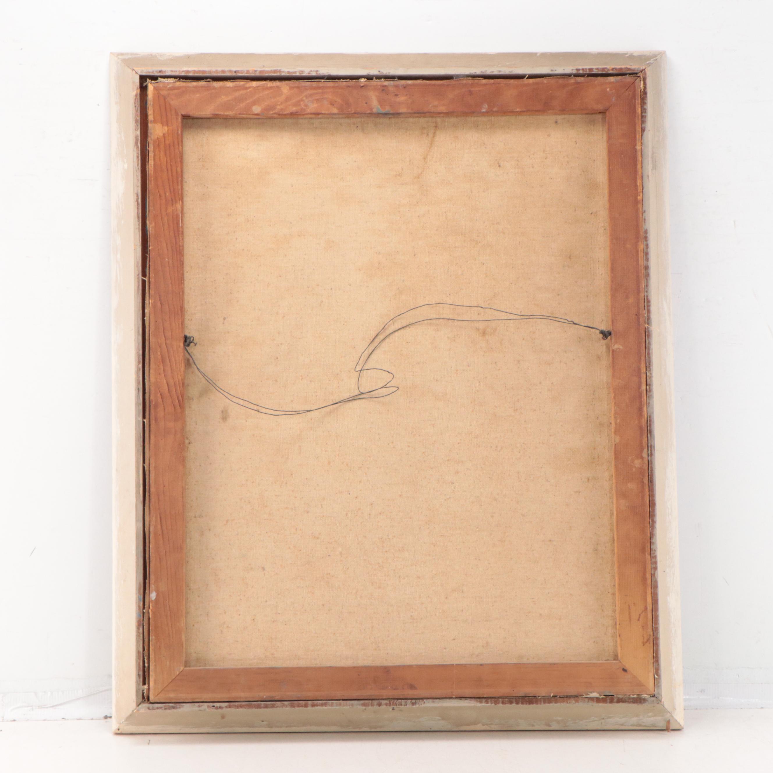 Dan Burne Jones Residential Landscape at Sunset Oil Painting, Mid-20th Century