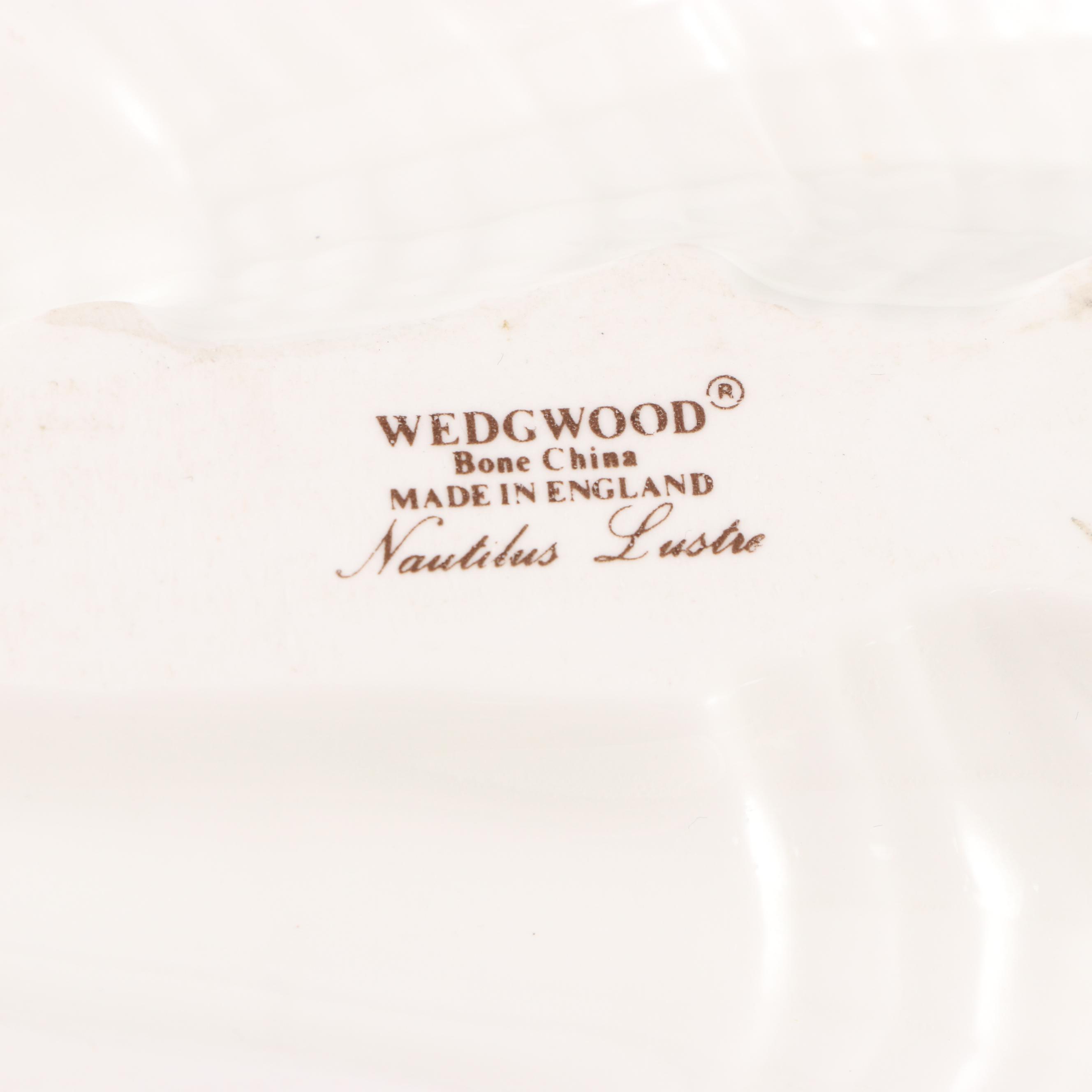 Wedgwood "Nautilus Lustre" Centerpiece Bowl and Other Compotes