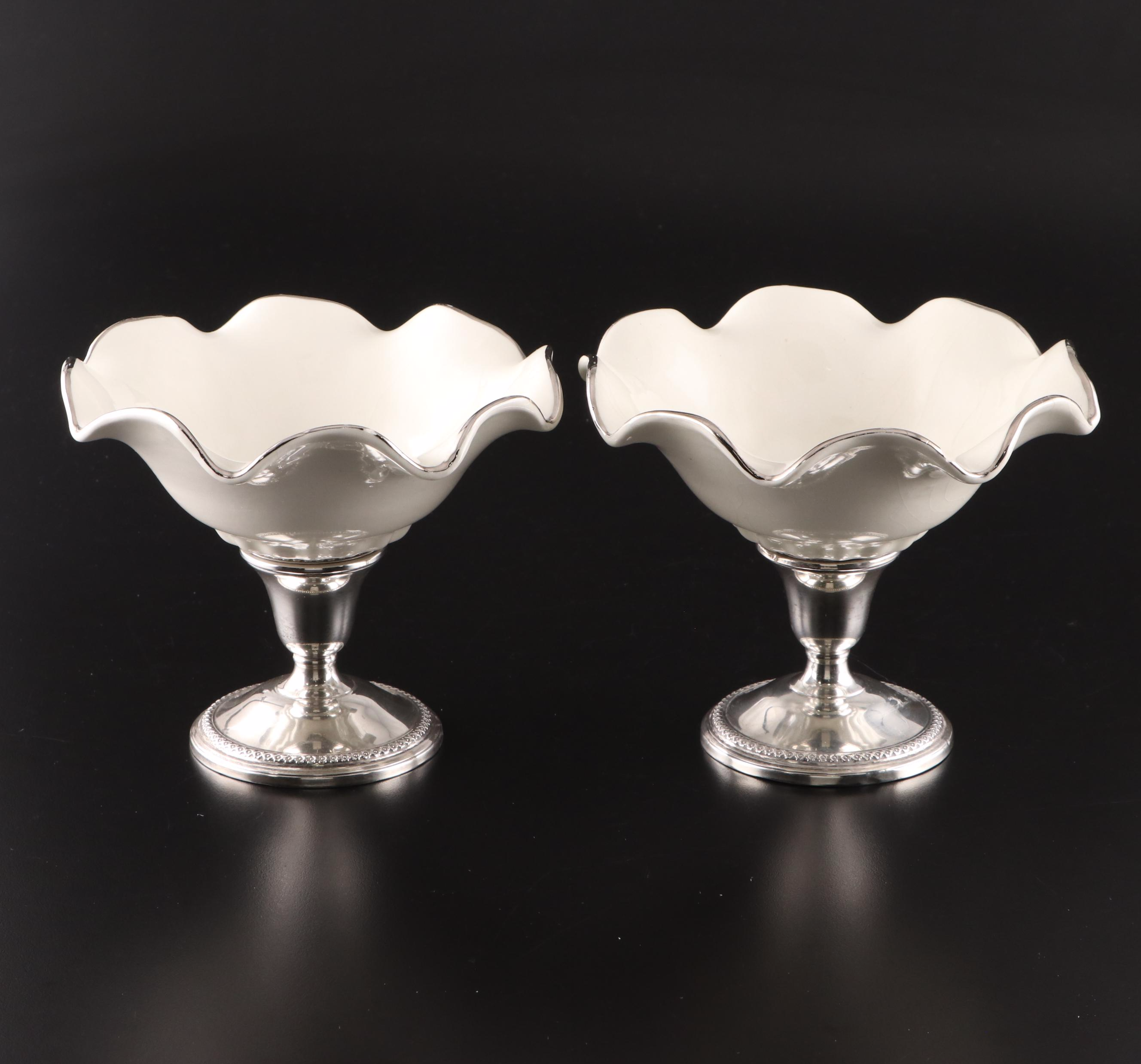 Wedgwood "Nautilus Lustre" Centerpiece Bowl and Other Compotes