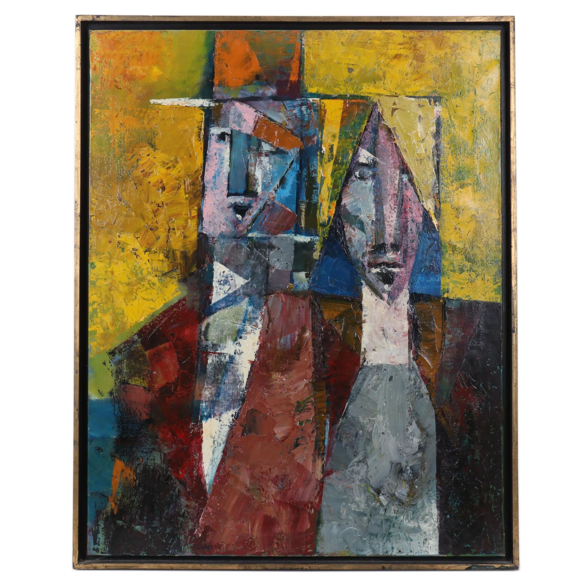 Richard S. Wagner Oil Painting "Refugees," 1962