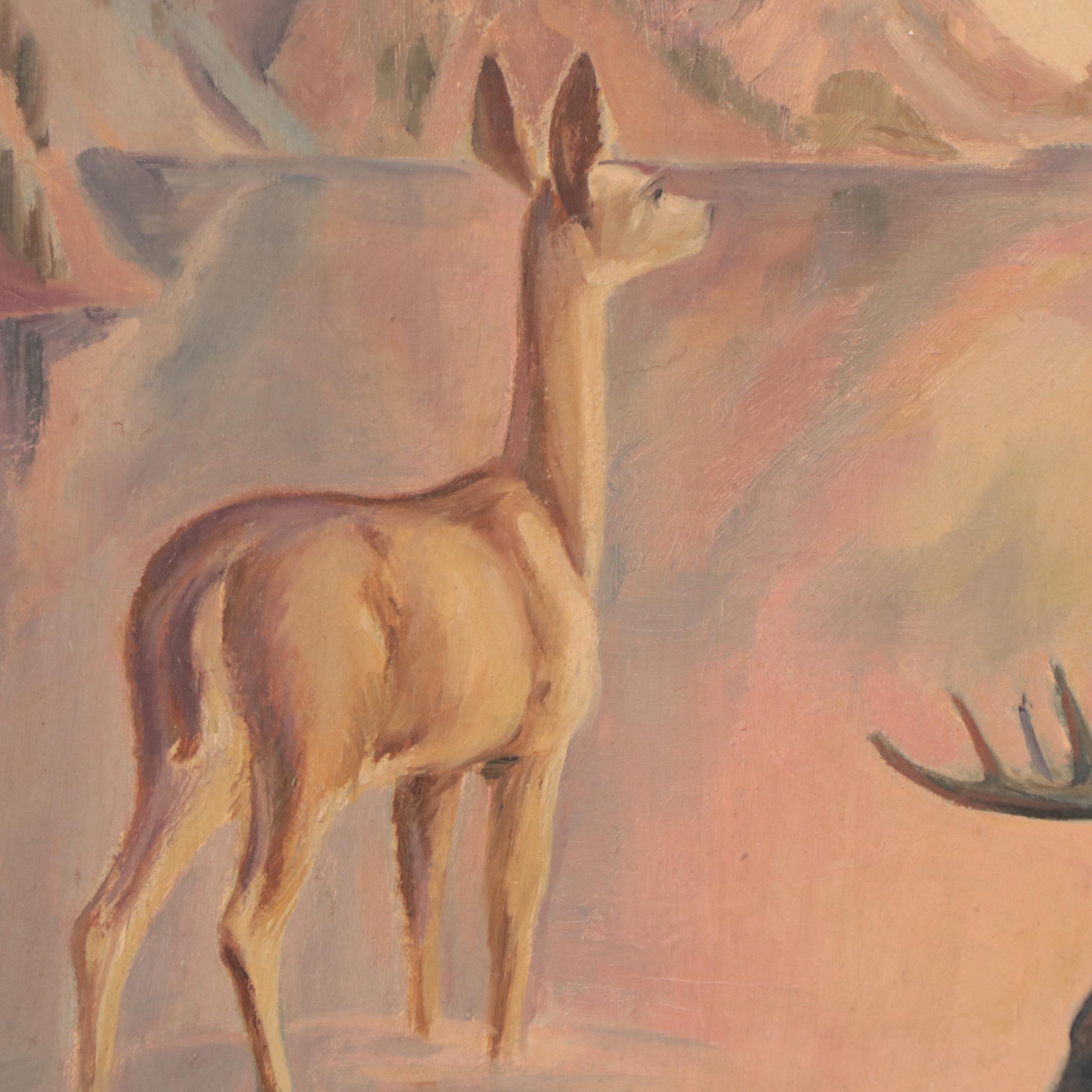 Dan Burne Jones Wilderness Landscape Oil Painting, 1960