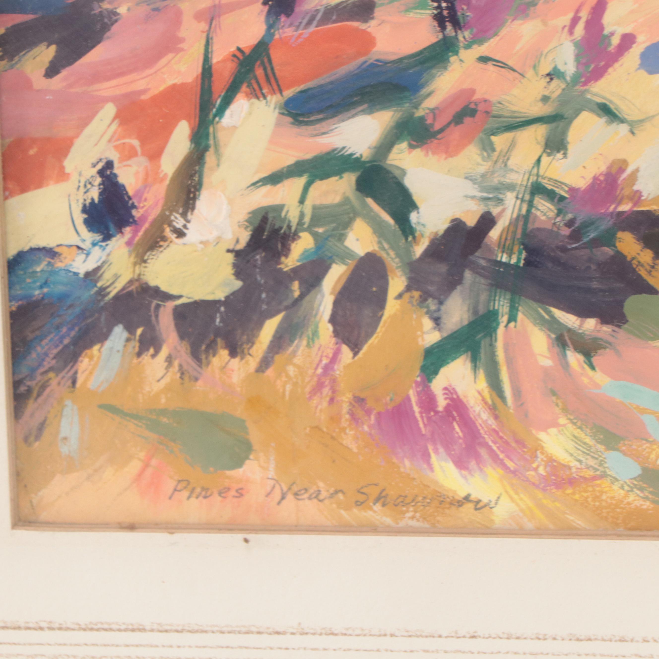 Dan Burne Jones Landscape Gouache Painting, 1951