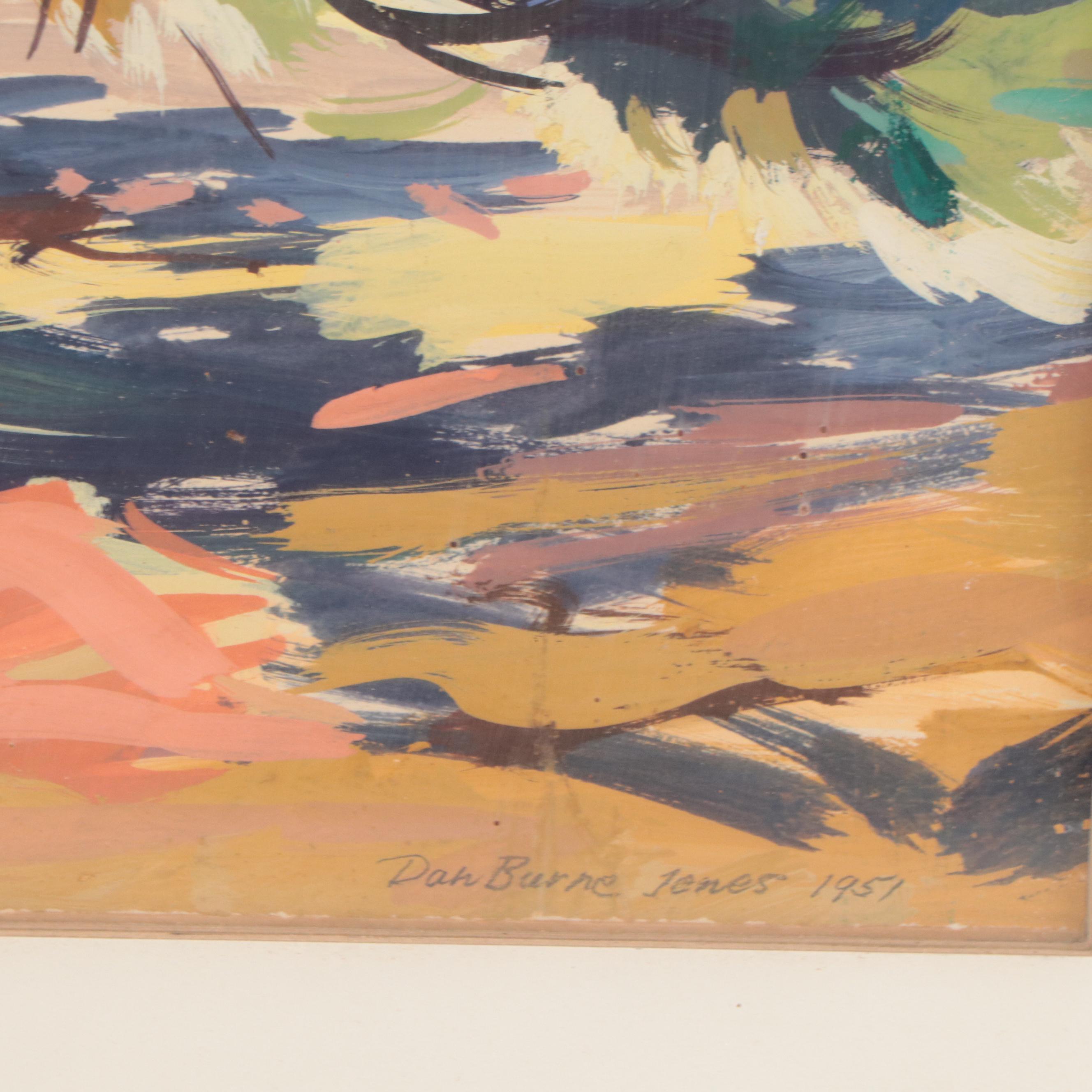 Dan Burne Jones Landscape Gouache Painting, 1951