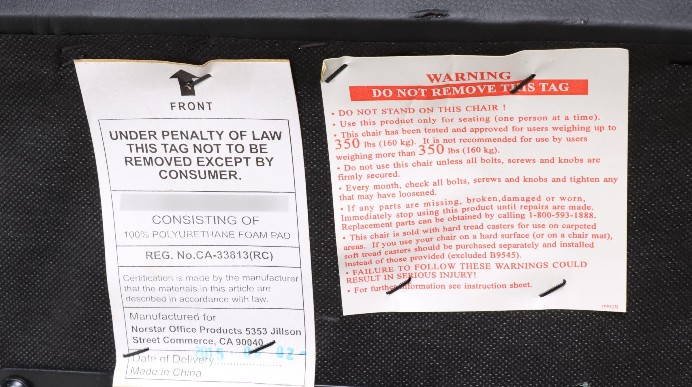 Norstar Office Products Faux-Leather Swivel-Tilt Adjustable-Height Desk Chair