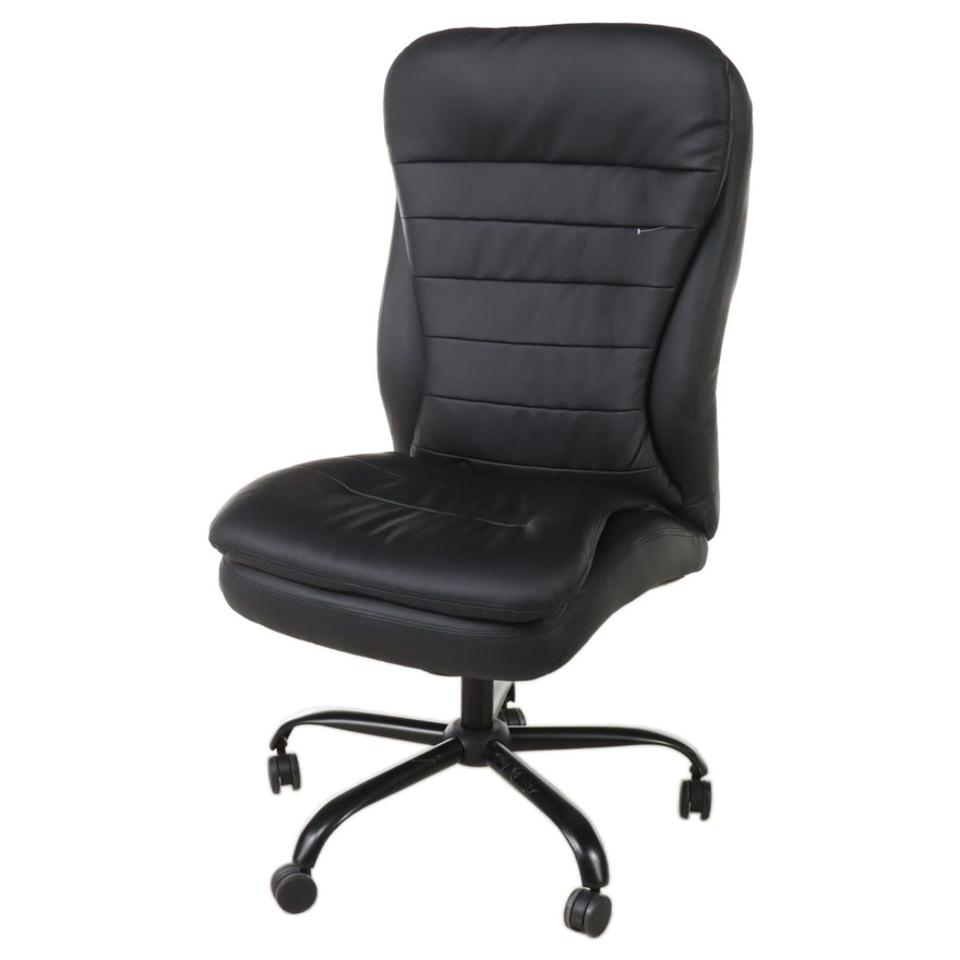Norstar Office Products Faux-Leather Swivel-Tilt Adjustable-Height Desk Chair