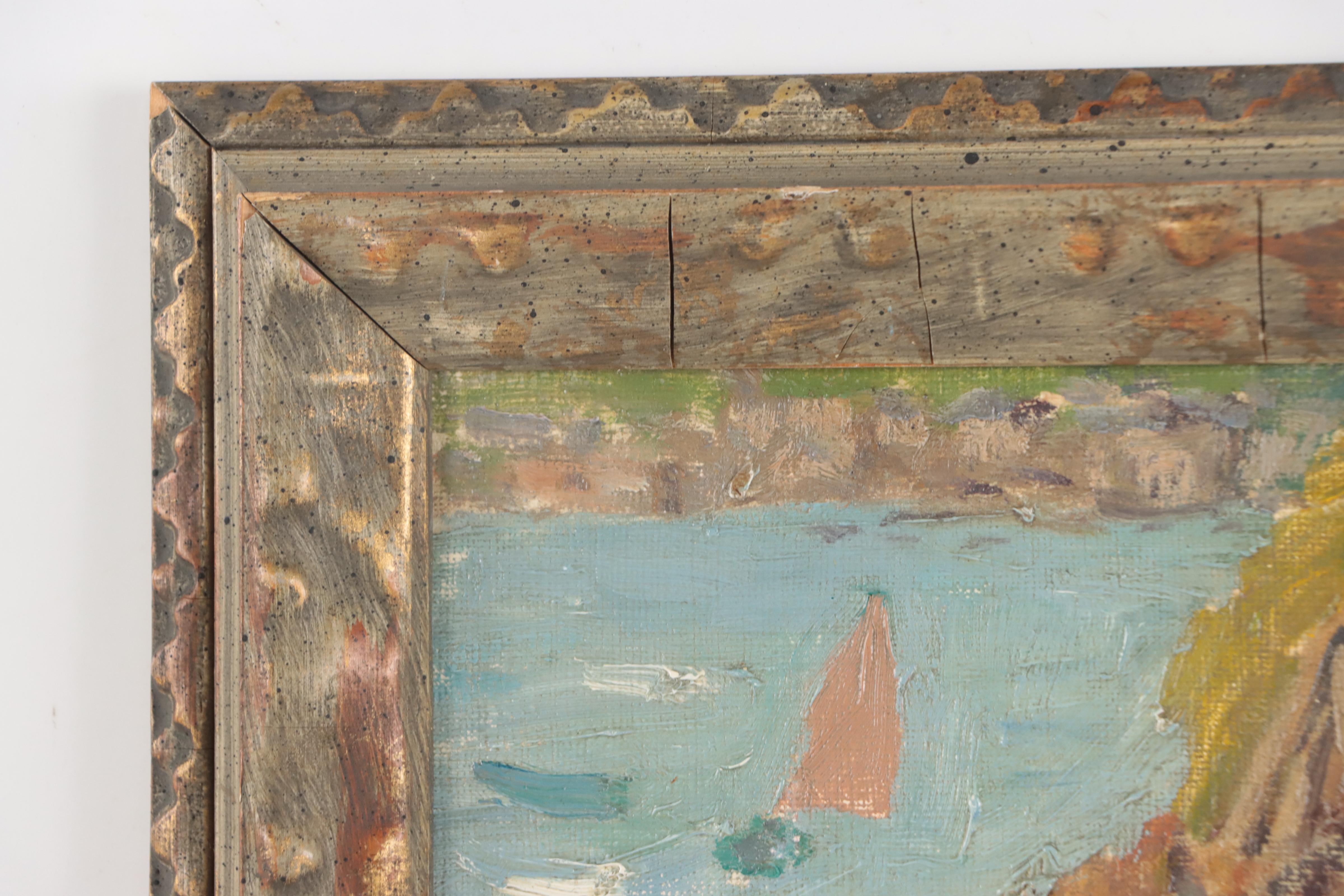 Iain Macnab Oil Painting of Shipyard, Mid-20th Century