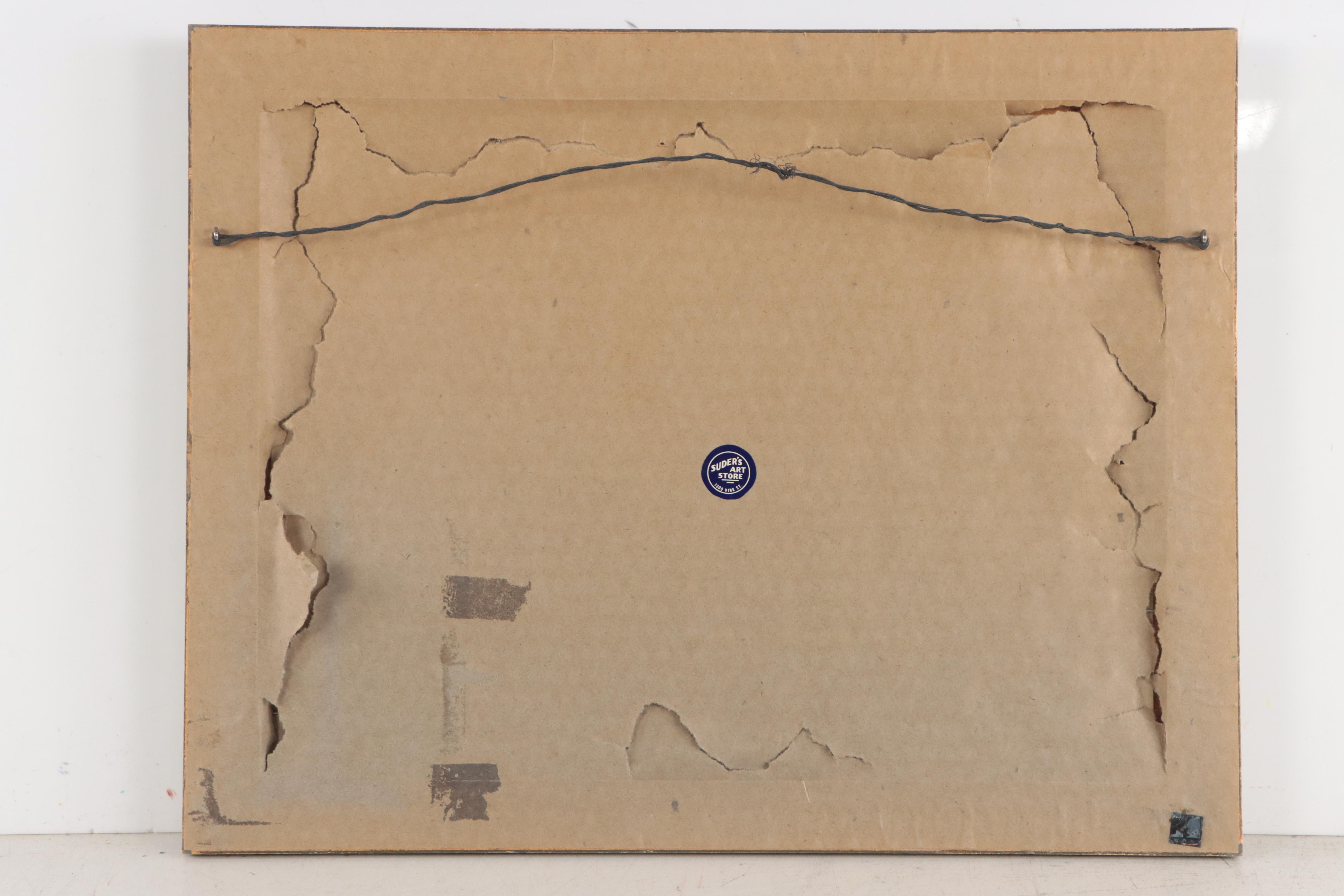 Iain Macnab Oil Painting of Shipyard, Mid-20th Century