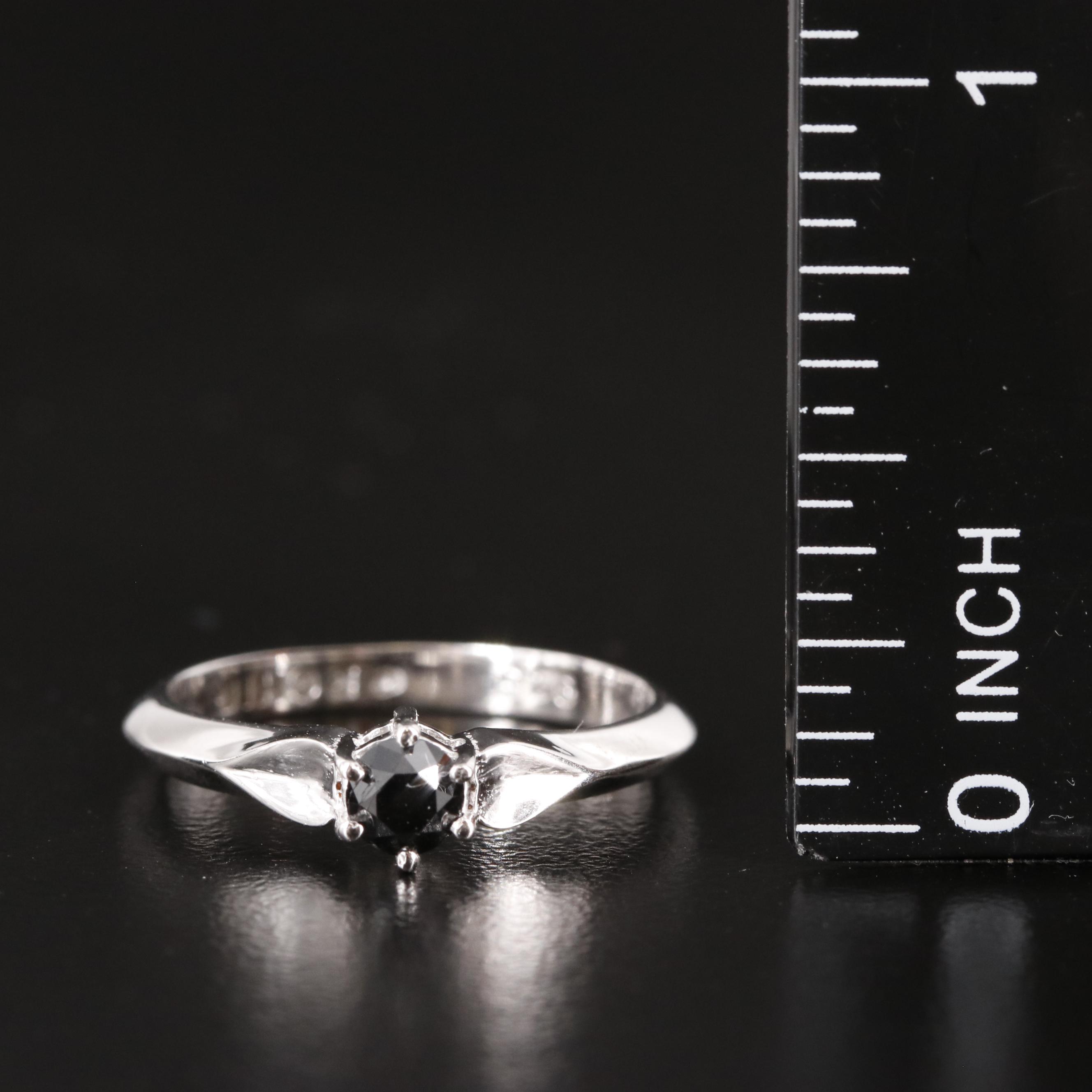 Sterling Diamond Solitaire Ring