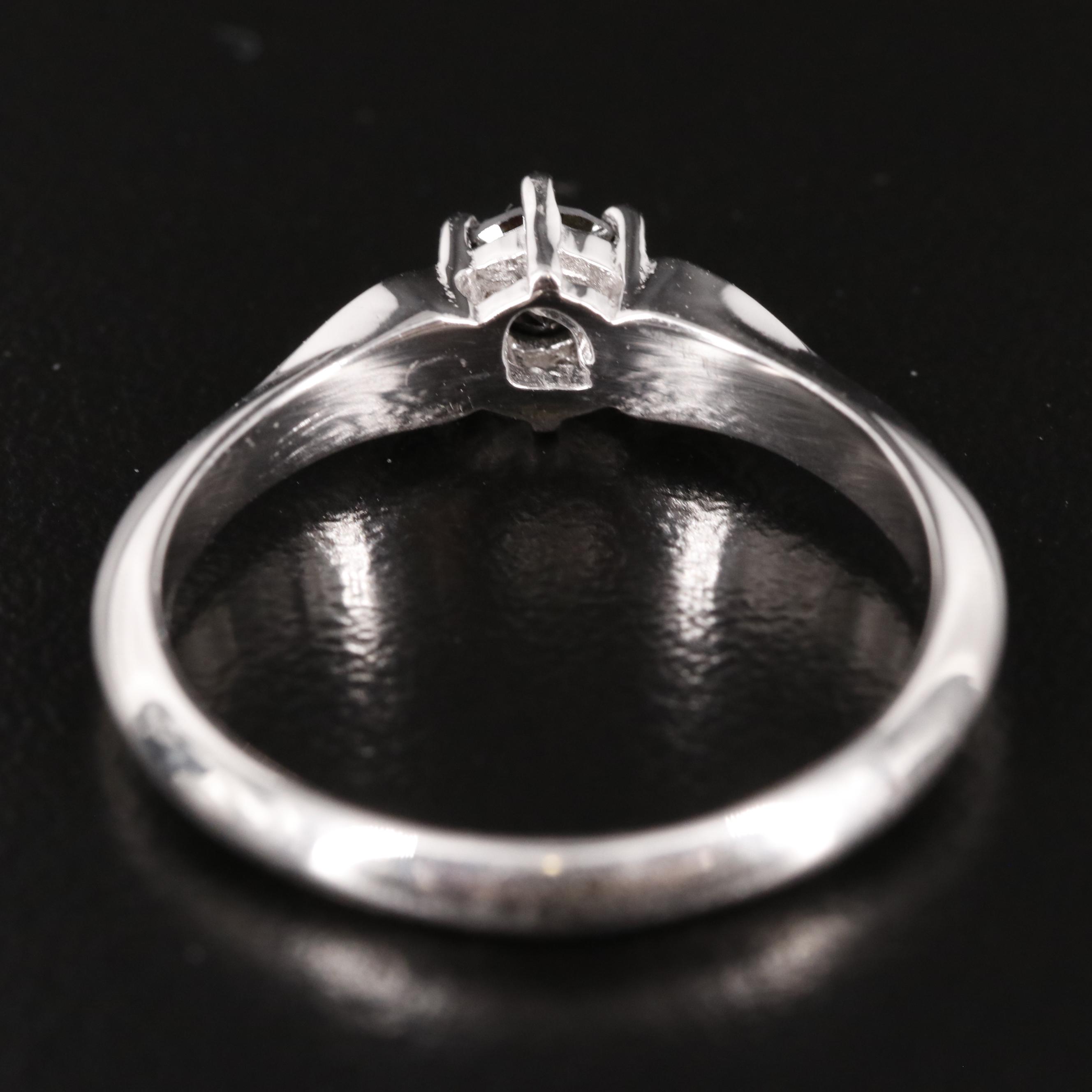 Sterling Diamond Solitaire Ring