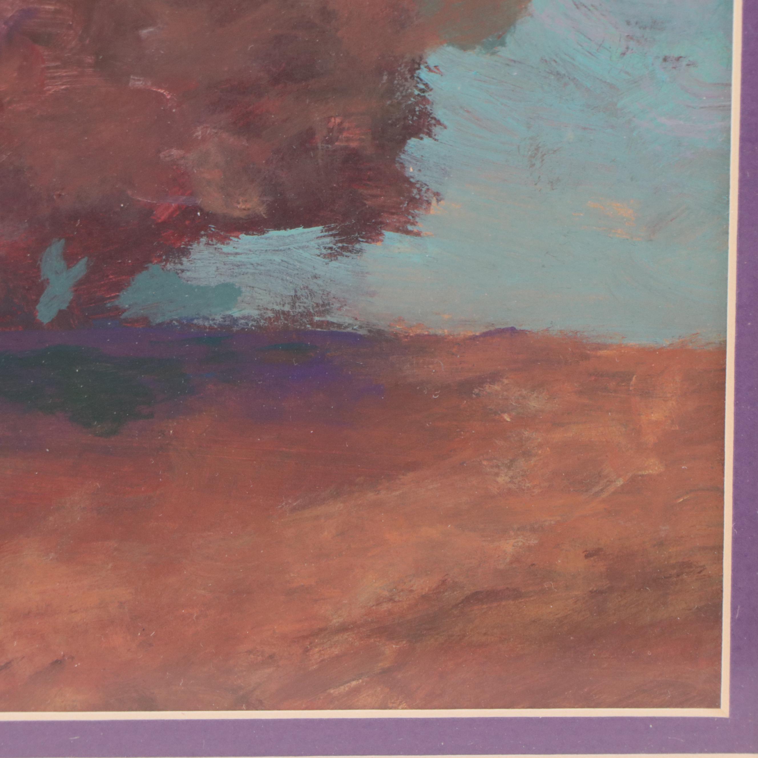 Robert Riddle-Baker Acrylic Painting of Landscape "The Memory Tree," 2023