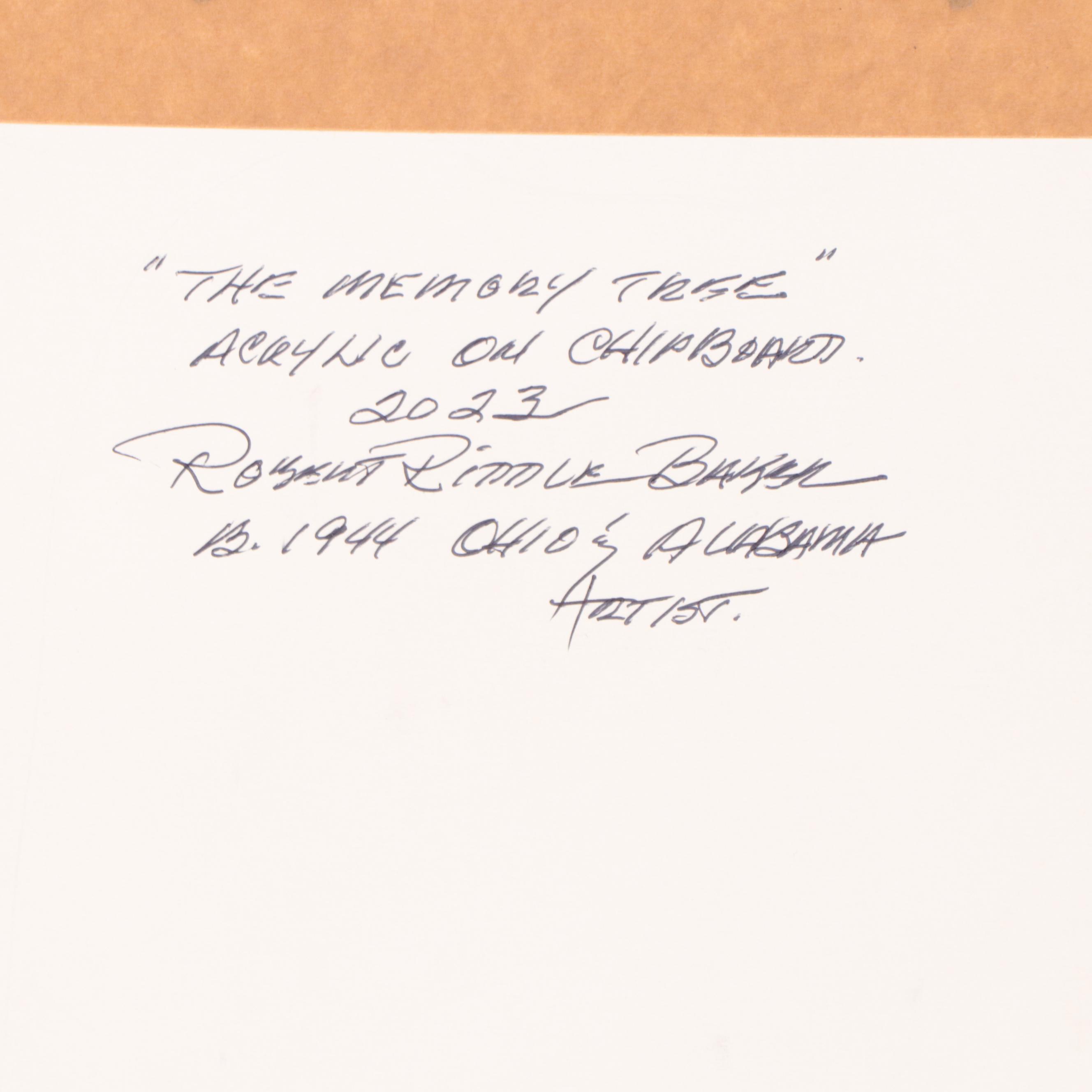 Robert Riddle-Baker Acrylic Painting of Landscape "The Memory Tree," 2023