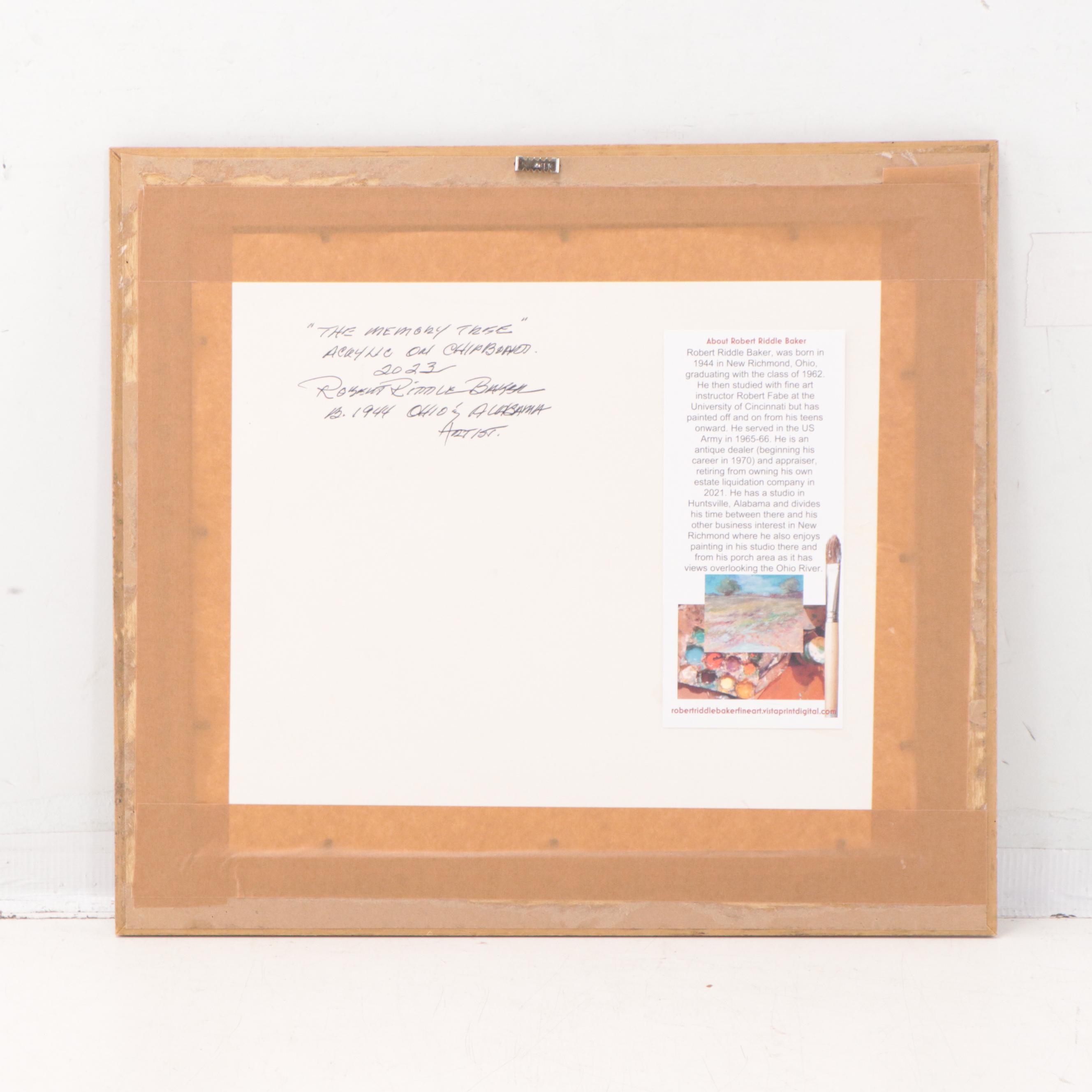 Robert Riddle-Baker Acrylic Painting of Landscape "The Memory Tree," 2023